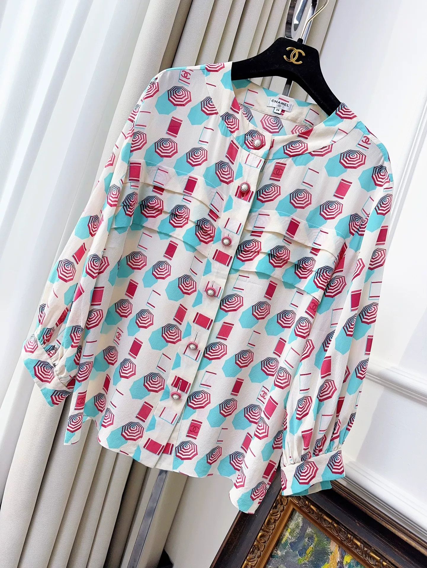 Chanel Chanel 19s Beach Series Silk Shirt Size US M / EU 48-50 / 2 - 1 Thumbnail