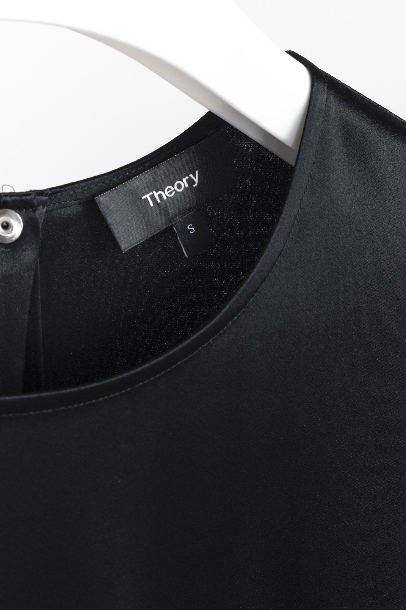 Theory Theory Black Minimalist Satin Blouse Size S / US 4 / IT 40 - 4 Thumbnail