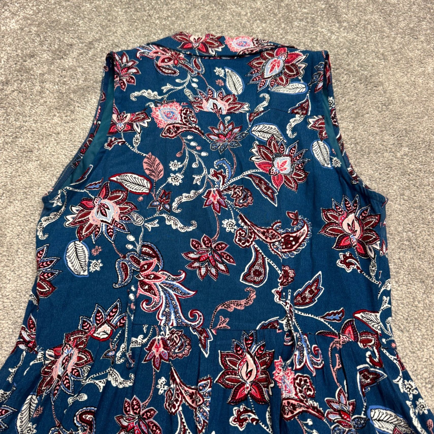 Neiman Marcus Neiman Marcus Paisley Floral A-Line Midi Dress Women Medium Button Down Collared Size M / US 6-8 / IT 42-44 - 4 Thumbnail