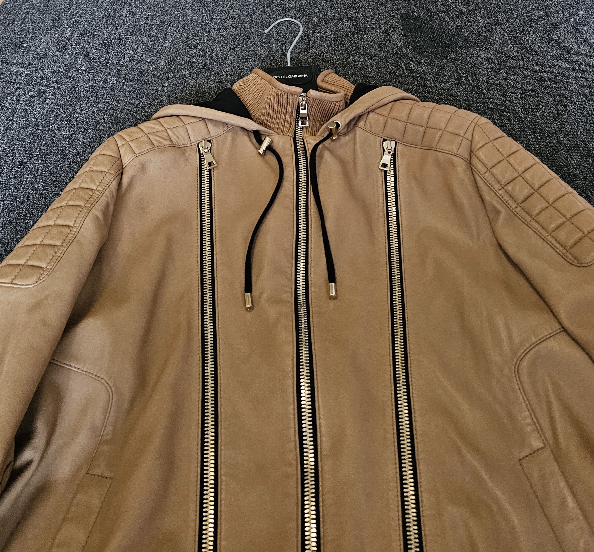 Balmain Balmain Runway Brown Hooded Biker Leather Jacket Size 54 Size US L / EU 52-54 / 3 - 3 Thumbnail