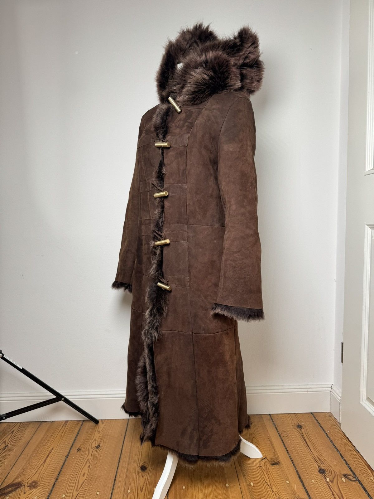 Bottega Veneta Vintage Bottega Veneta Leather Fur Coat 40/L Size L / US 10 / IT 46 - 2 Thumbnail