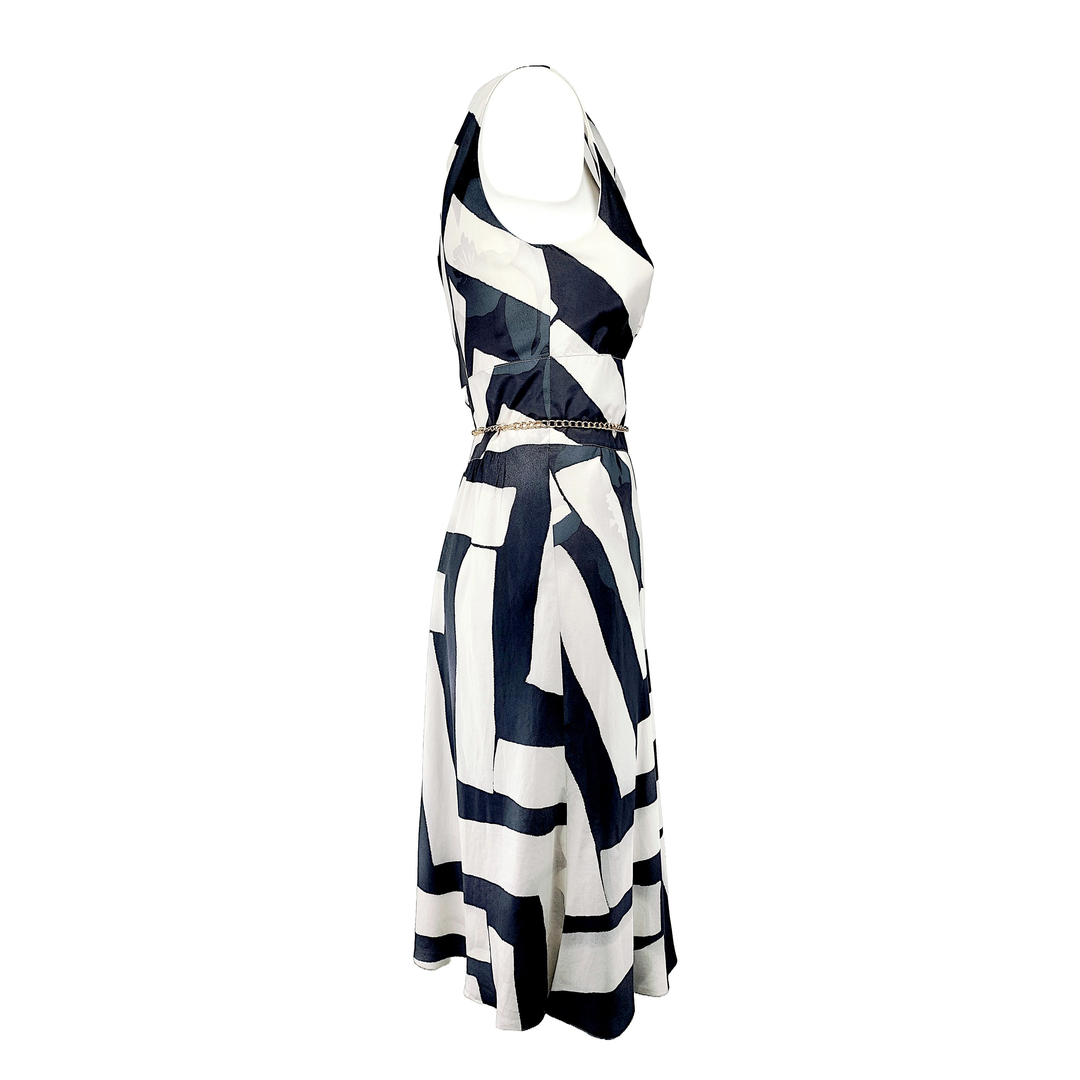 Emporio Armani SS 2007 Runway Silk Dress Geometric Print Size S / US 4 / IT 40 - 2 Thumbnail