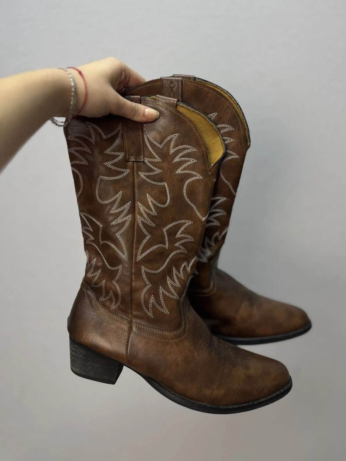 Western Rise 👉 Vintage High Leather Cowboy Boots – Rick Owens Opium Size US 9 / EU 42 - 7 Thumbnail