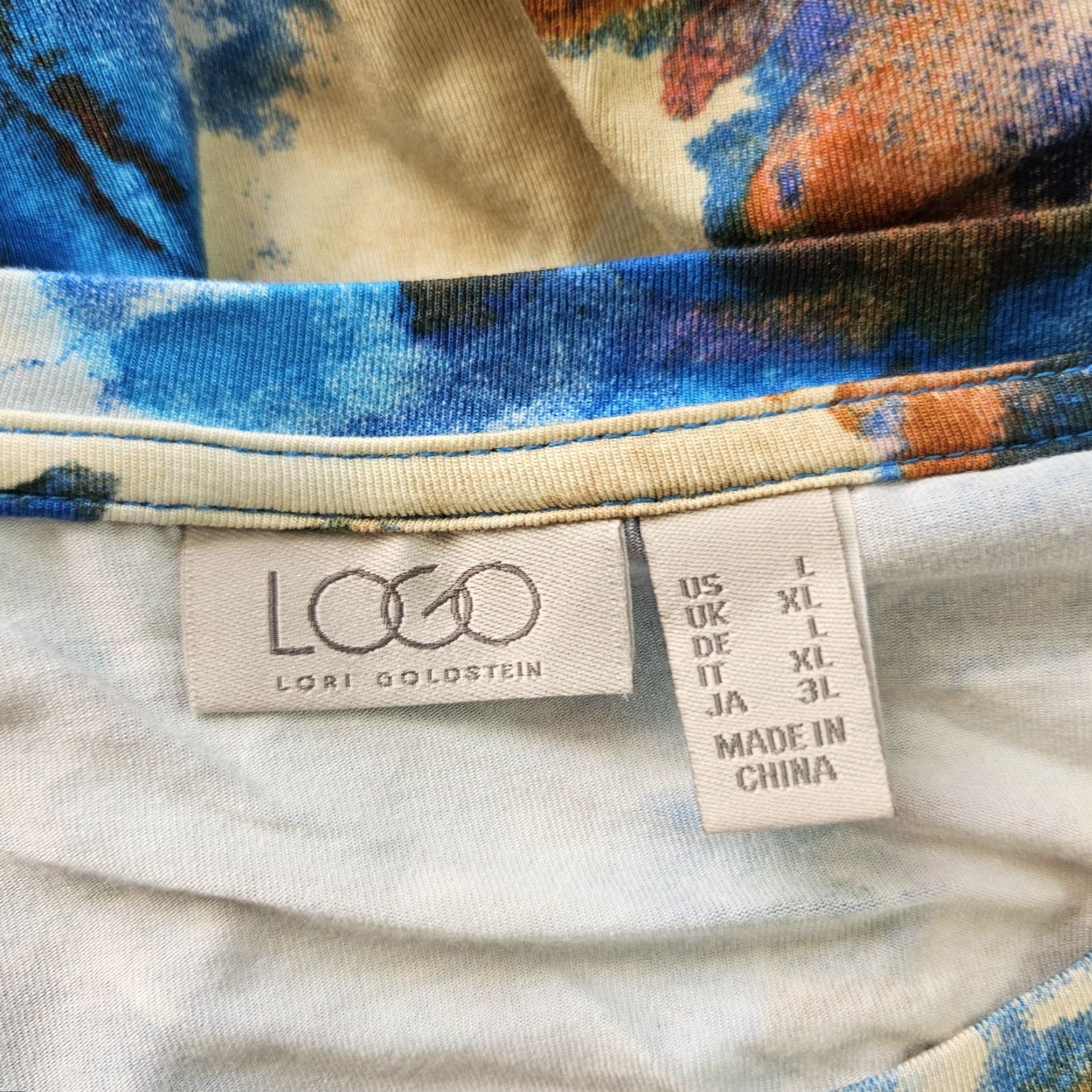 Vintage LOGO Lori Goldstein Womens Top Blouse L Blue Brown Long Sleeve Pockets Size L / US 10 / IT 46 - 5 Thumbnail
