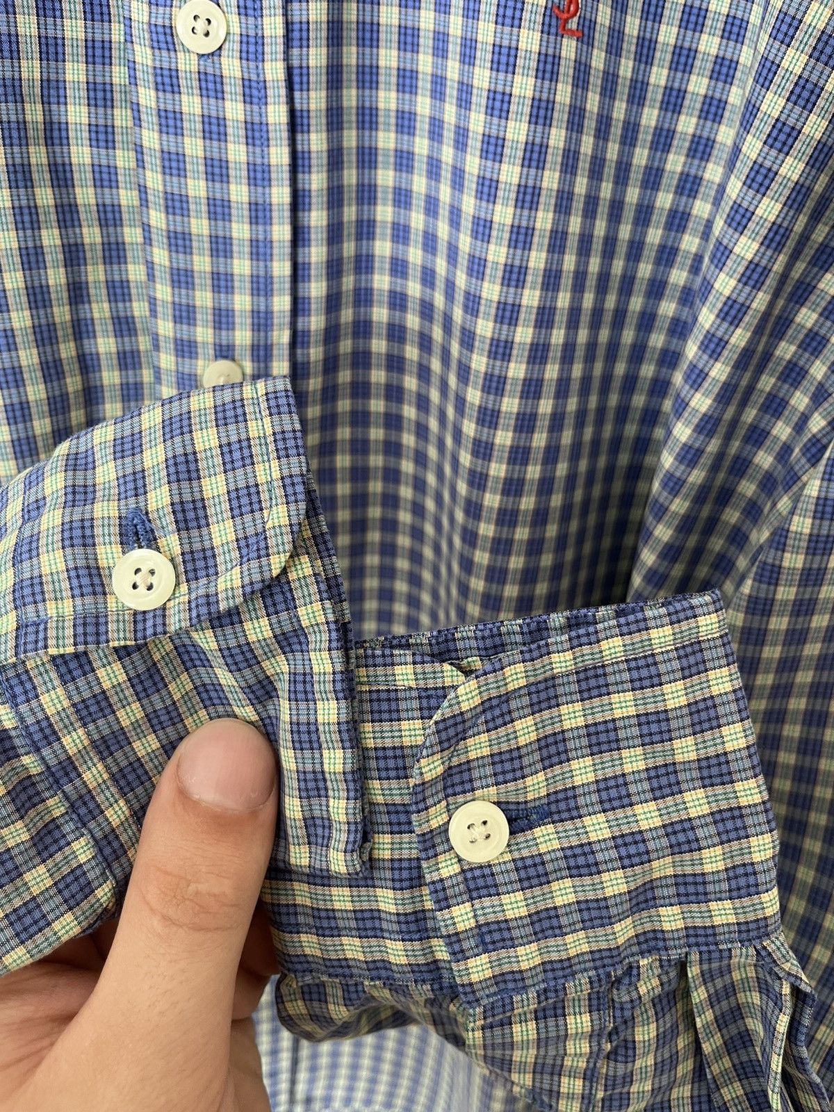Yves Saint Laurent Vintage Yves Saint Laurent Checkered 90s White Shirt Rare Size US M / EU 48-50 / 2 - 5 Thumbnail