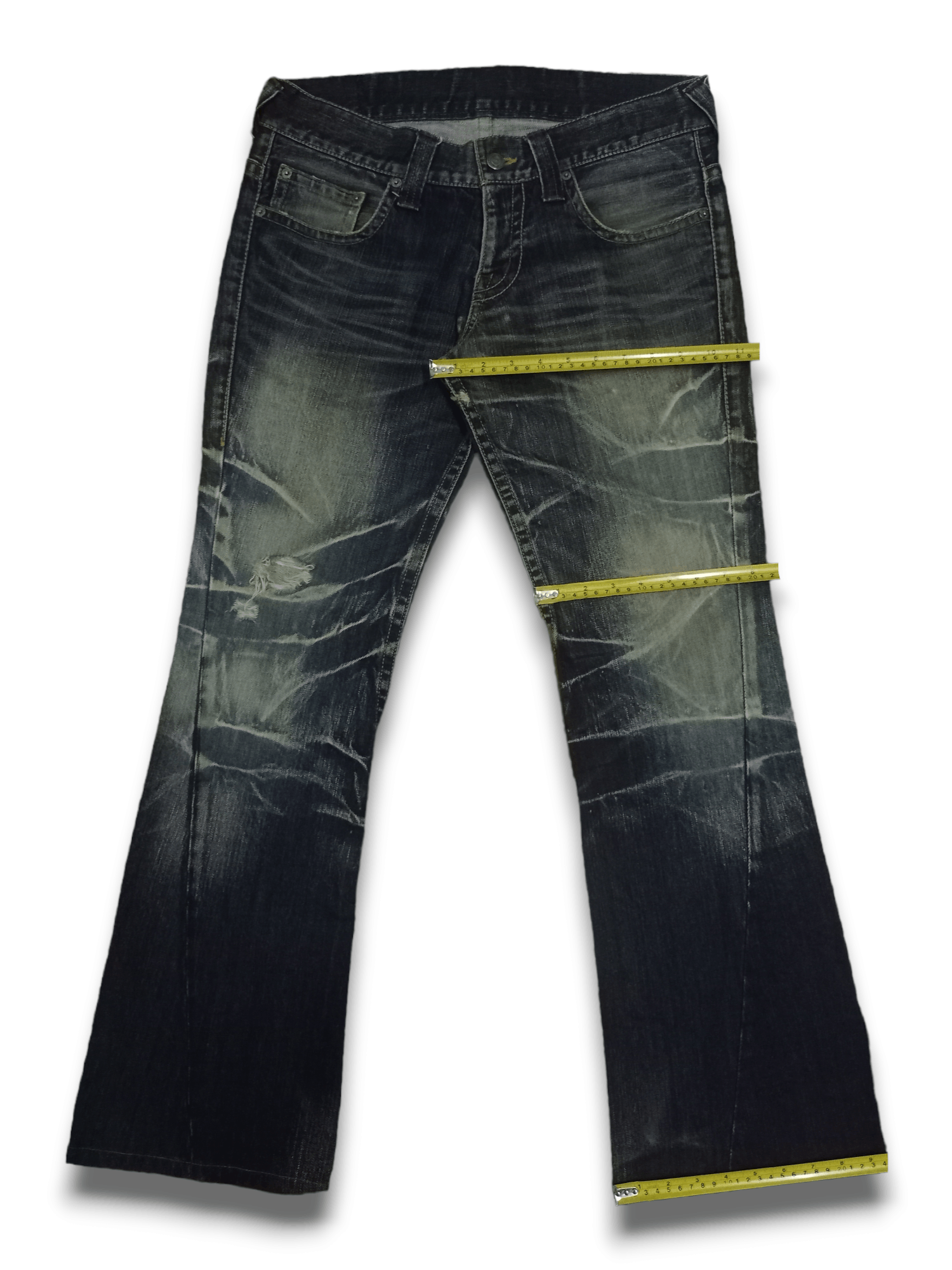 Tornado Mart Vintage Japanese Tornado Mart Mud Wash Distress Flare Jeans Size US 32 / EU 48 - 13 Thumbnail