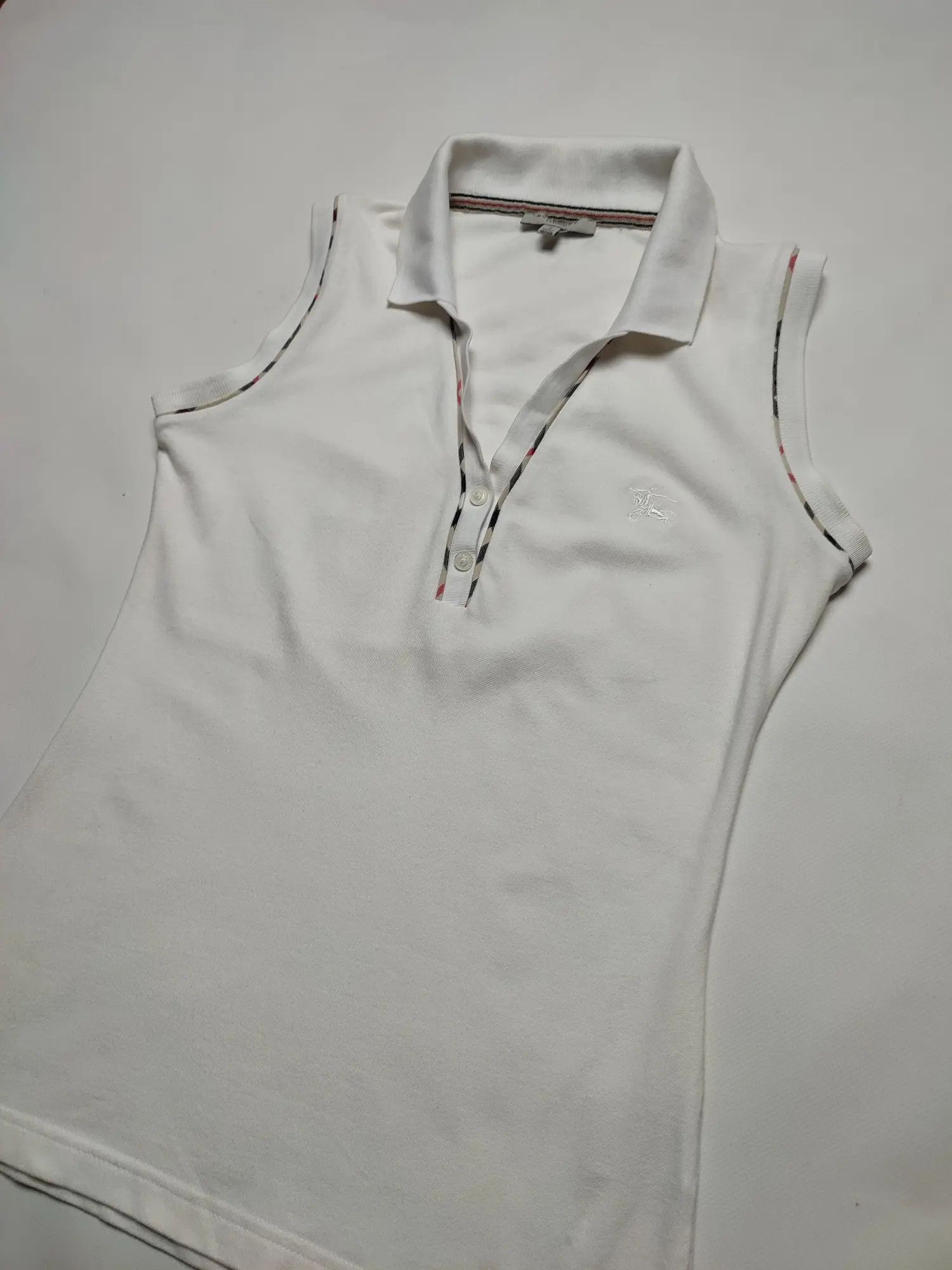 Burberry Burberry London White Tank top polo vintage shirt Size ONE SIZE - 3 Thumbnail