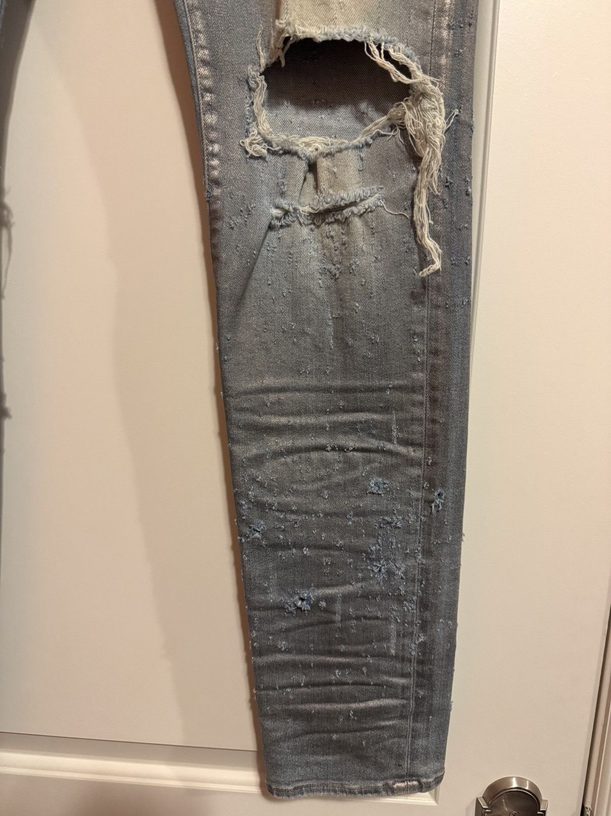 Amiri Amiri MX1 'Shotgun' slim fit foil finish denim jeans Size 33 Size US 33 - 4 Thumbnail