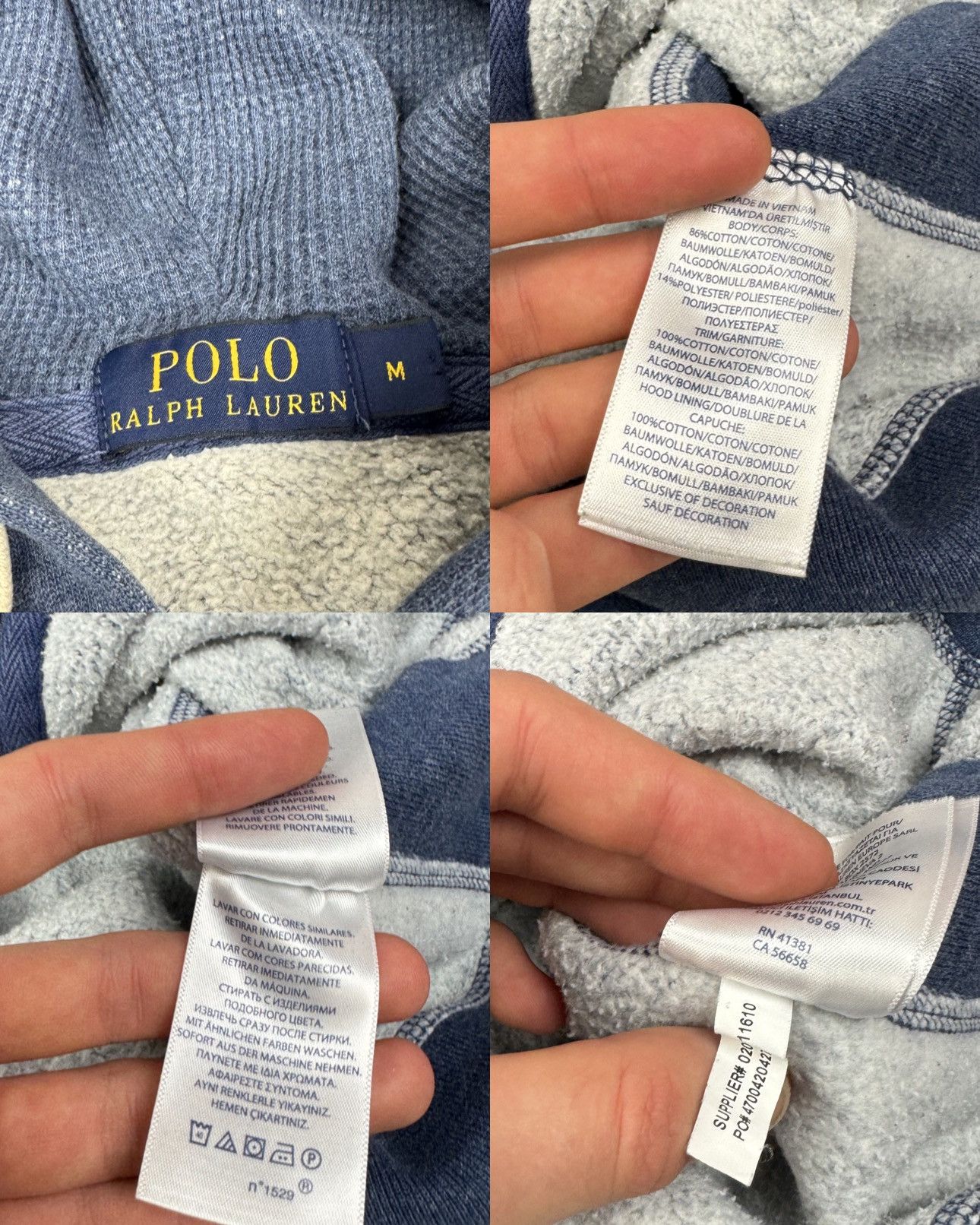 Japanese Brand × Polo Ralph Lauren Polo Ralph Lauren Men's blue Cotton Fleece Full Zip Hoodie M Size US M / EU 48-50 / 2 - 2 Thumbnail