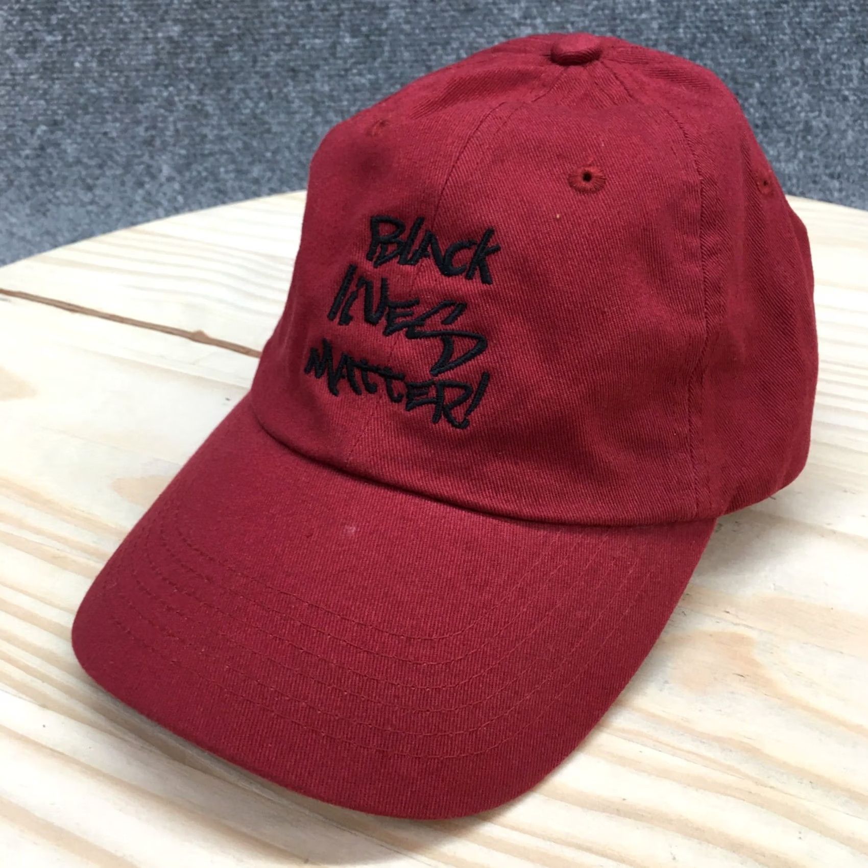 Vintage Black Lives Matter Baseball Cap Hat Mens Maroon Cotton Adjustable One Size Size ONE SIZE - 2 Thumbnail