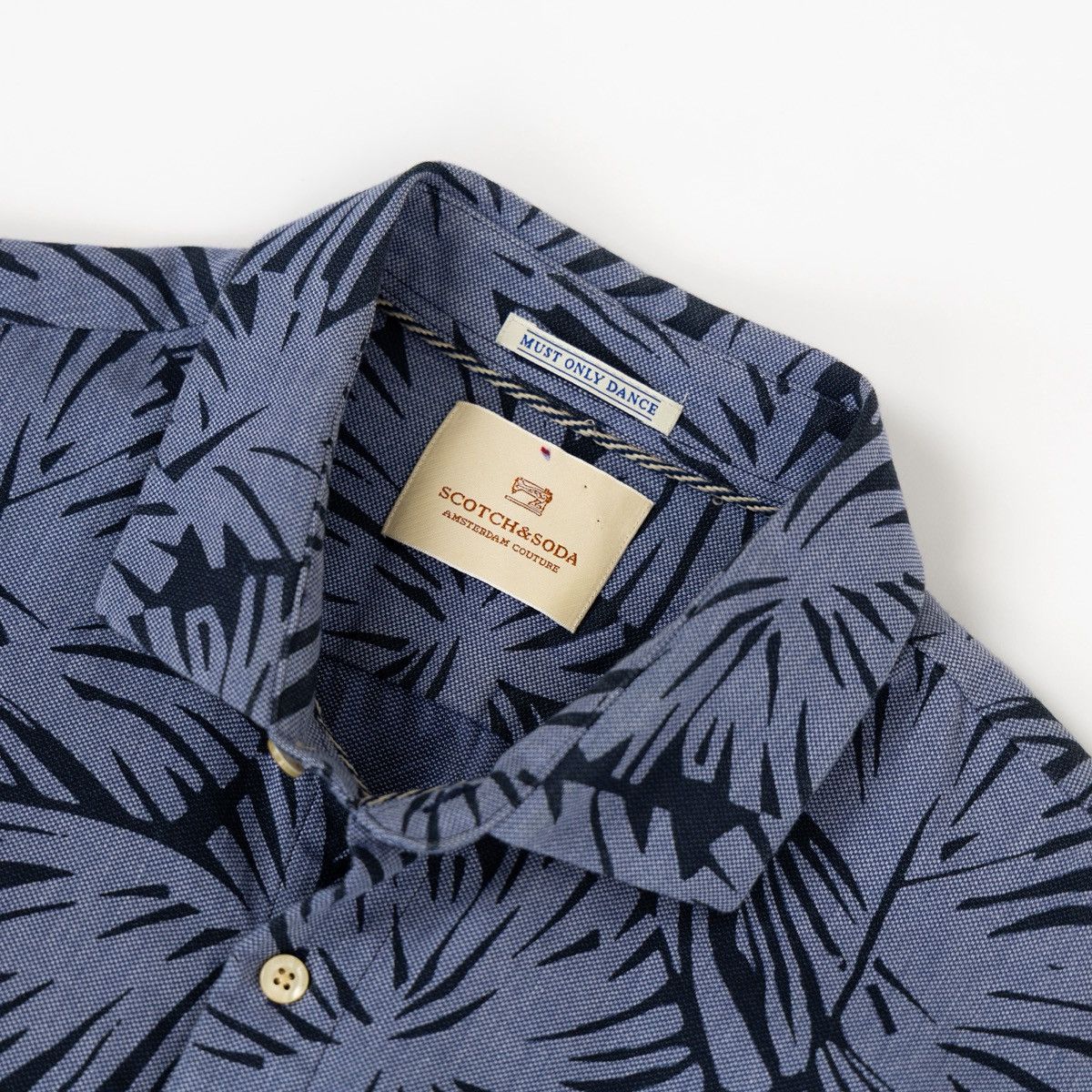 Scotch & Soda Scotch & Soda Mens Blue Floral Shirt Long Sleeve Button Up Size US L / EU 52-54 / 3 - 5 Thumbnail