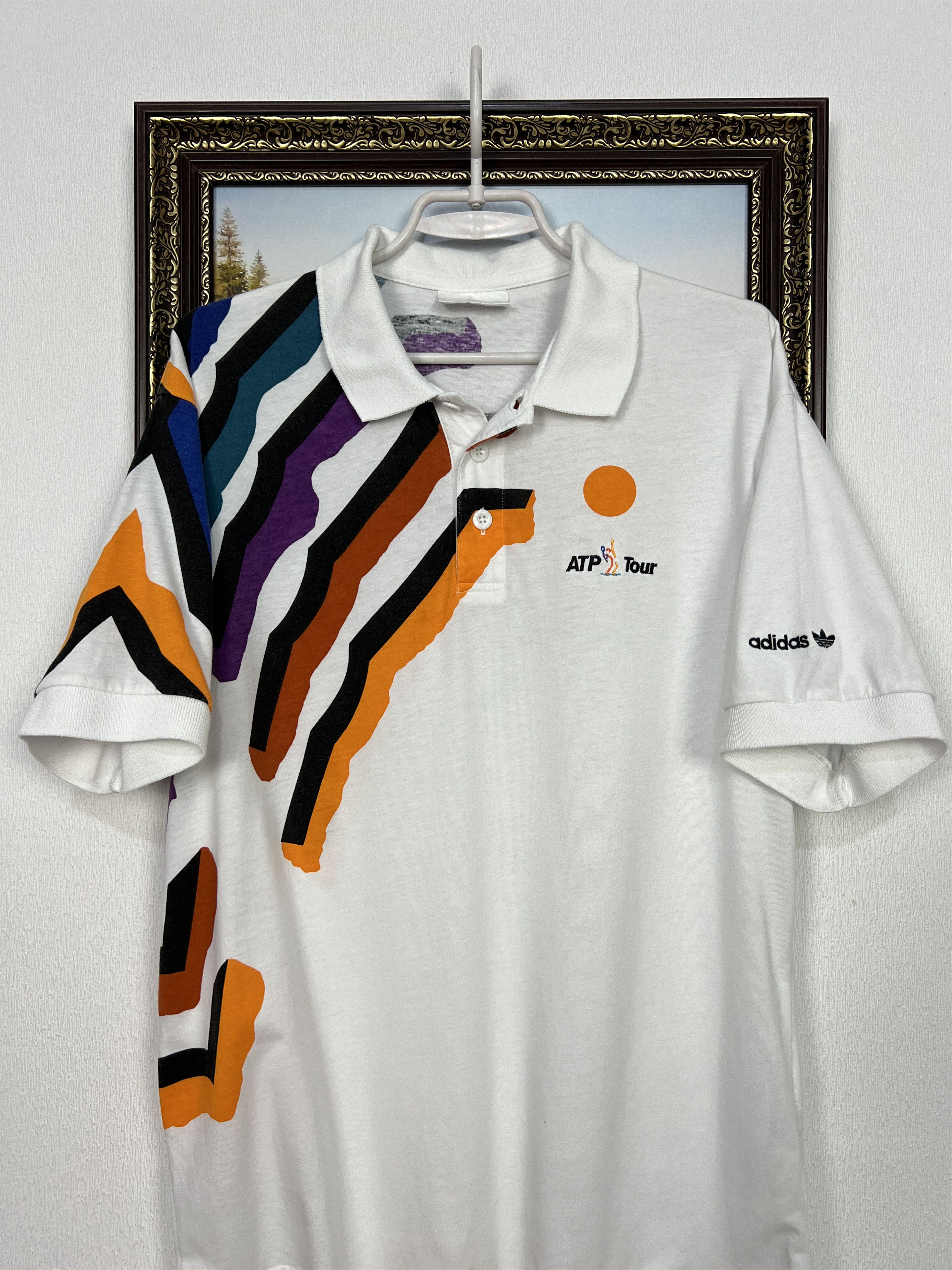 Vintage Vintage 90's Adidas ATP Tour Tennis Polo Shirt White Mens Size US M / EU 48-50 / 2 - 2 Thumbnail