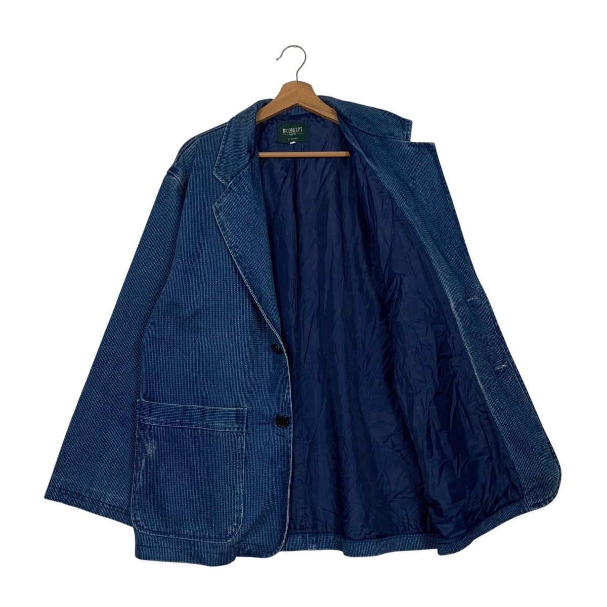 Vintage 90's F.CONCEPT Blue Indigo Blazer Casual Jacket #2741-C123 Size US M / EU 48-50 / 2 - 8 Thumbnail