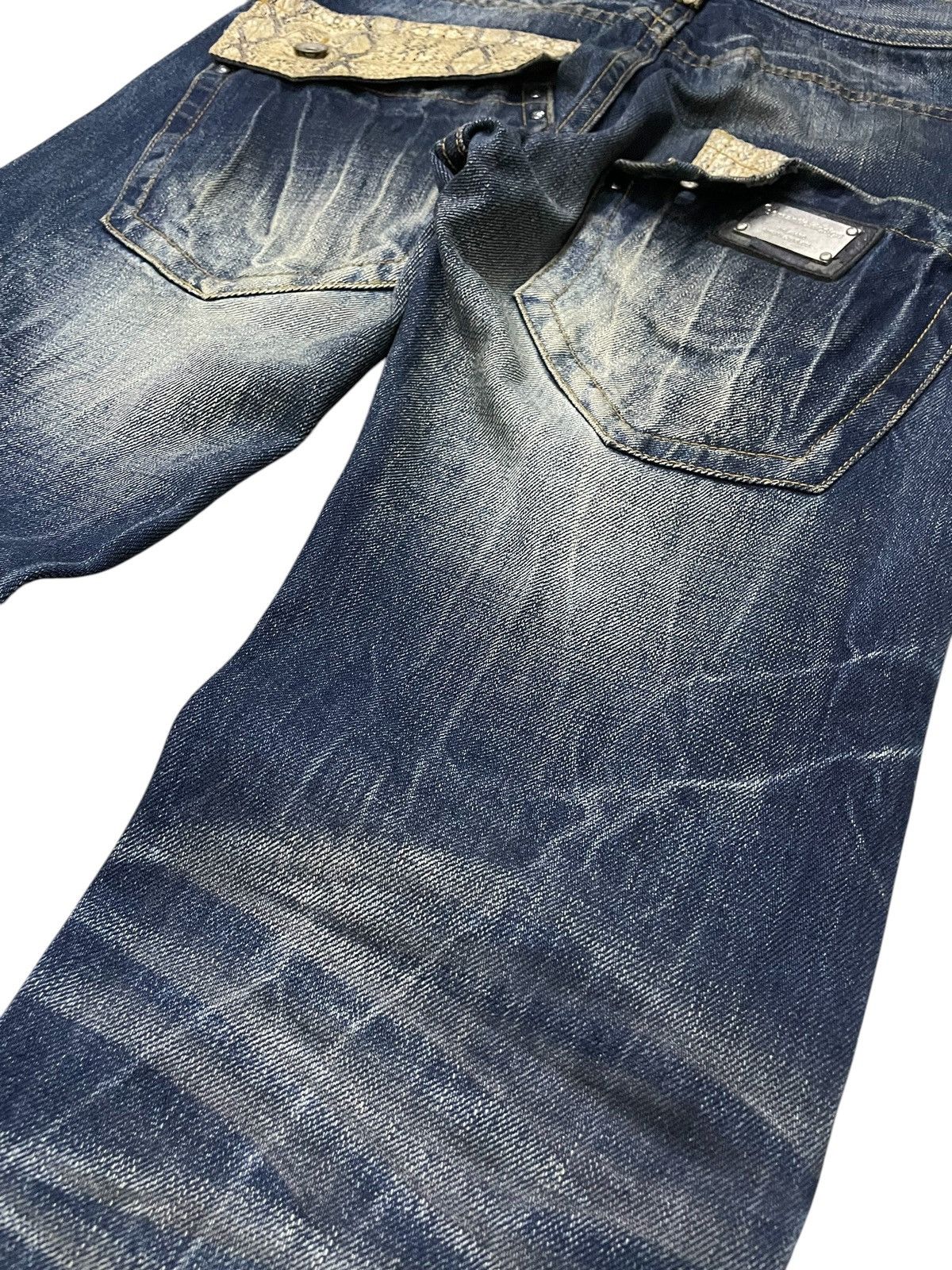 Hysteric Glamour × semanticdesign Semantic Design Japan Snake Skin Flap Pocket Muddy Jeans Size US 30 / EU 46 - 4 Thumbnail