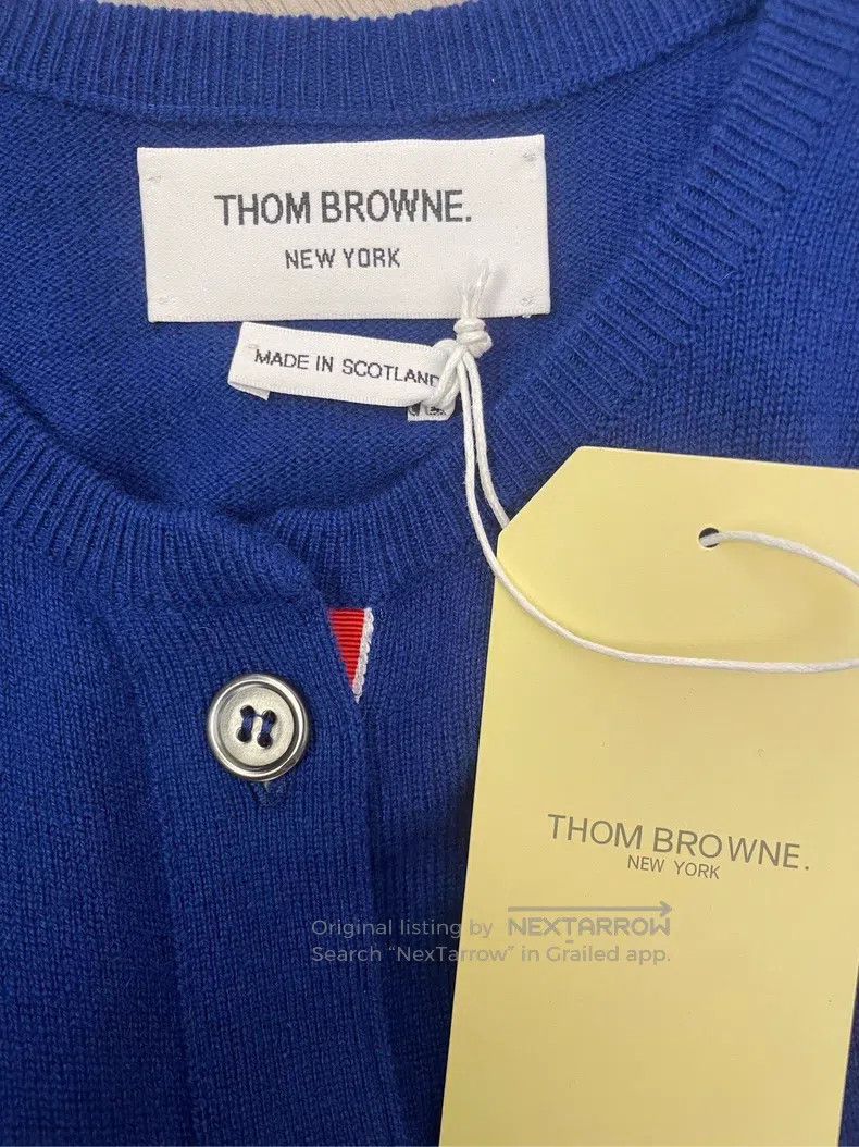 Thom Browne Thom Browne Klein Blue Striped Cashmere Cardigan Size XS / US 0-2 / IT 36-38 - 5 Thumbnail