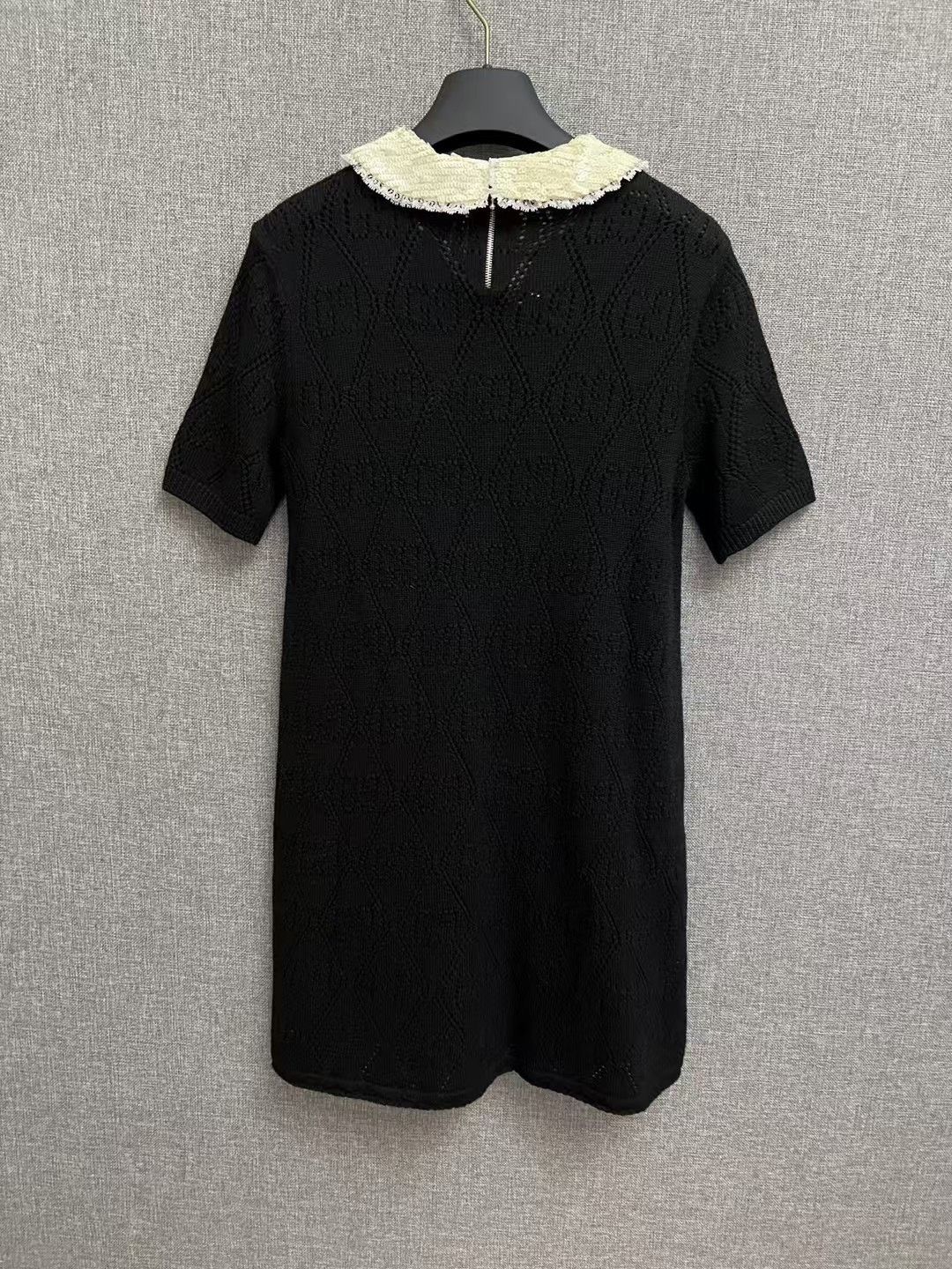 Gucci Gucci black hollow dark pattern doll collar dress Size M / US 6-8 / IT 42-44 - 2 Thumbnail