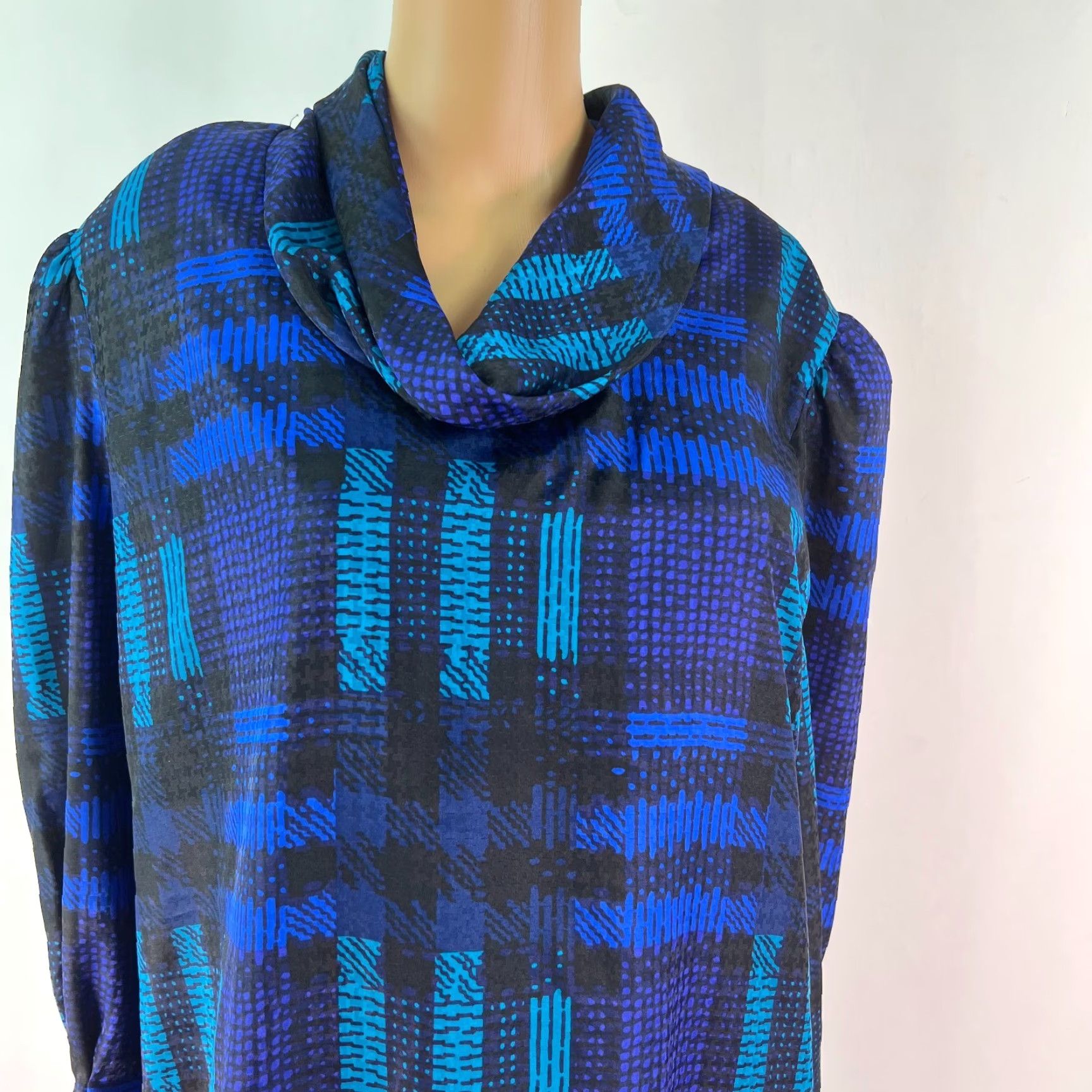Vintage VINTAGE Umba Dress Shift Plaid Puff Sleeve Blue Size 12 Women Size XL / US 12-14 / IT 48-50 - 2 Thumbnail
