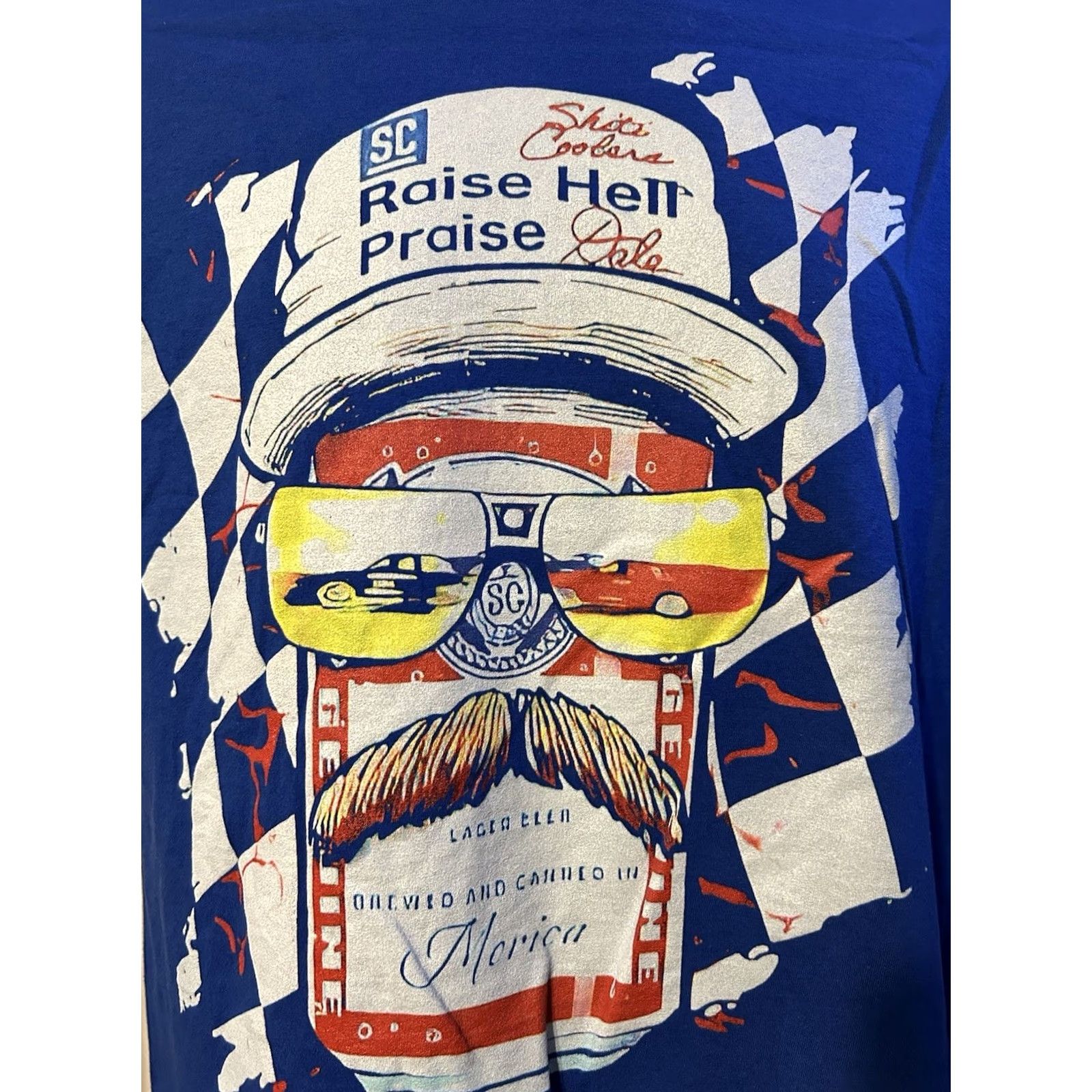 Port & Company Dale Earnhardt Budweiser Raise Hell Praise Dale Shirt Men Medium Blue Port & Company NASCAR Sports Shirt Size US M / EU 48-50 / 2 - 7 Thumbnail