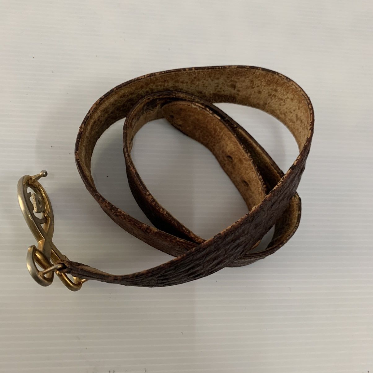 Gucci Gucci Vintage Ostrich Leather Belt Size 34 - 4 Thumbnail