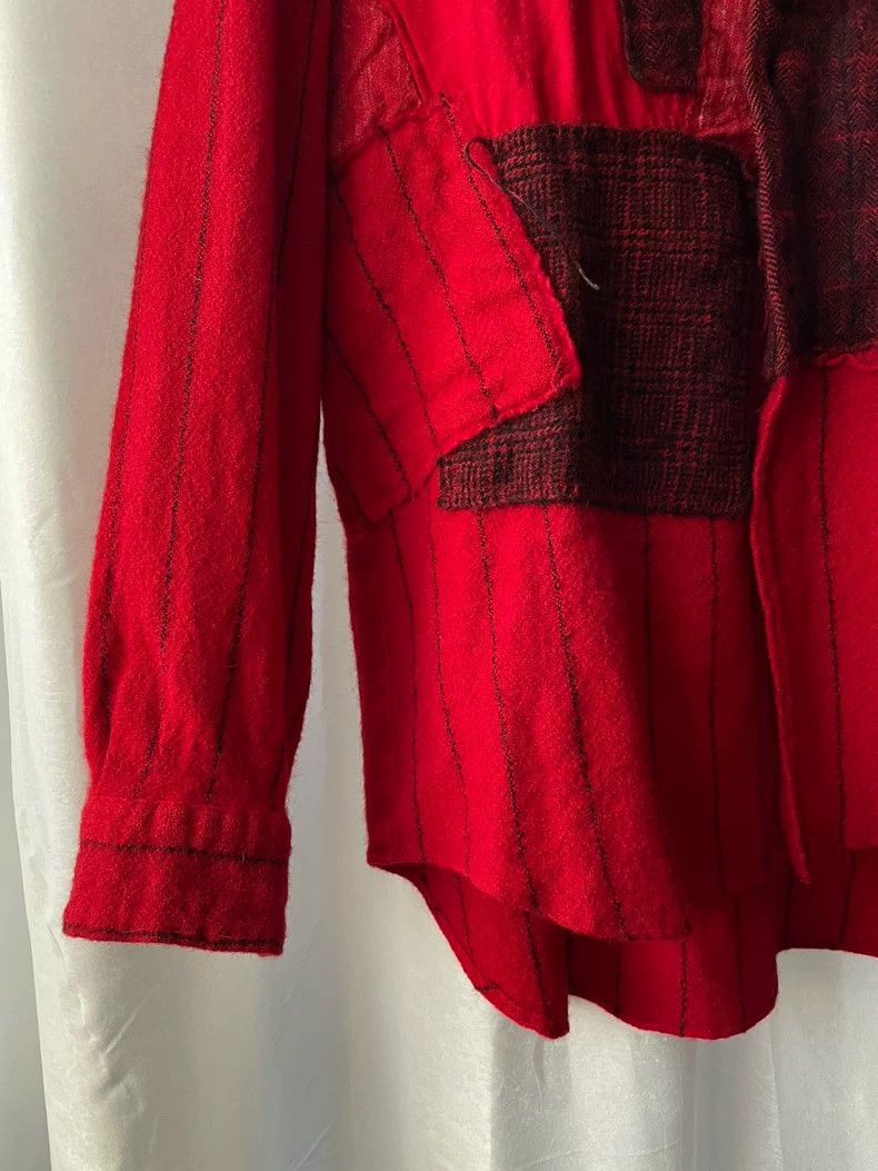 Comme des Garcons Comme des Garçons Medieval Red Velvet Wool Shirt Size US M / EU 48-50 / 2 - 4 Thumbnail