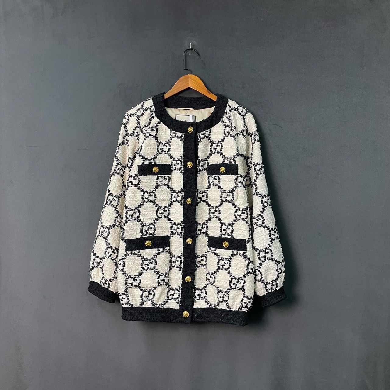 Gucci Gucci White fragrance full-print gold button jacket 2501-Ne Size US XXS / EU 40 - 1 Thumbnail