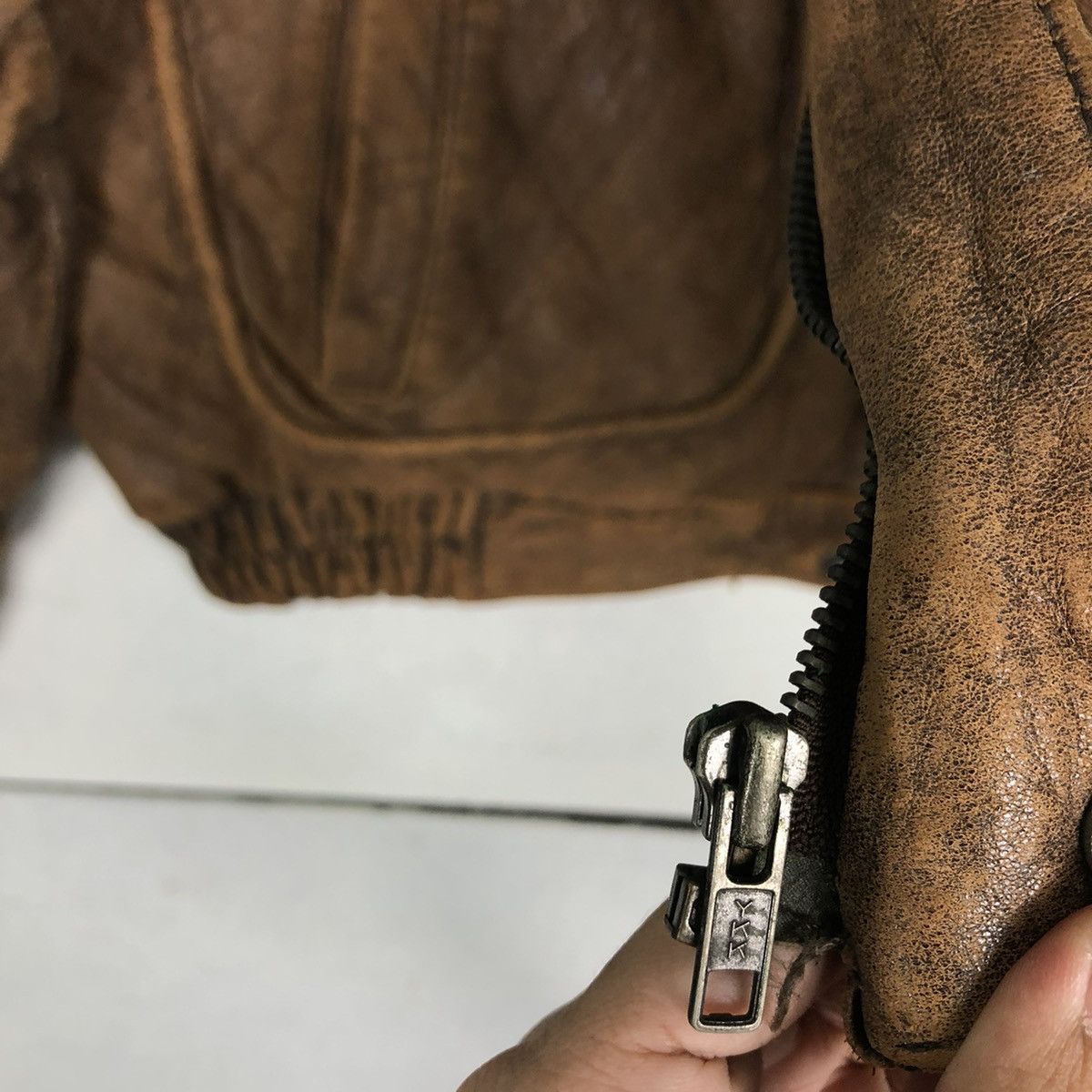 Genuine Leather 🔥Vtg Bomber Leather Jacket Fly Military Mother Harajuku Size US M / EU 48-50 / 2 - 15 Thumbnail