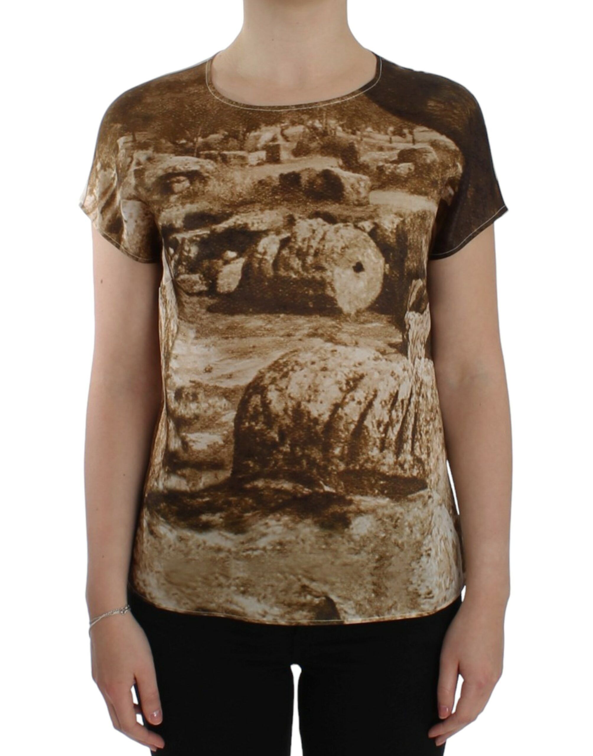 Dolce & Gabbana Enchanted Sicily Taormina Print Silk Women's Blouse Size L / US 10 / IT 46 - 1 Thumbnail