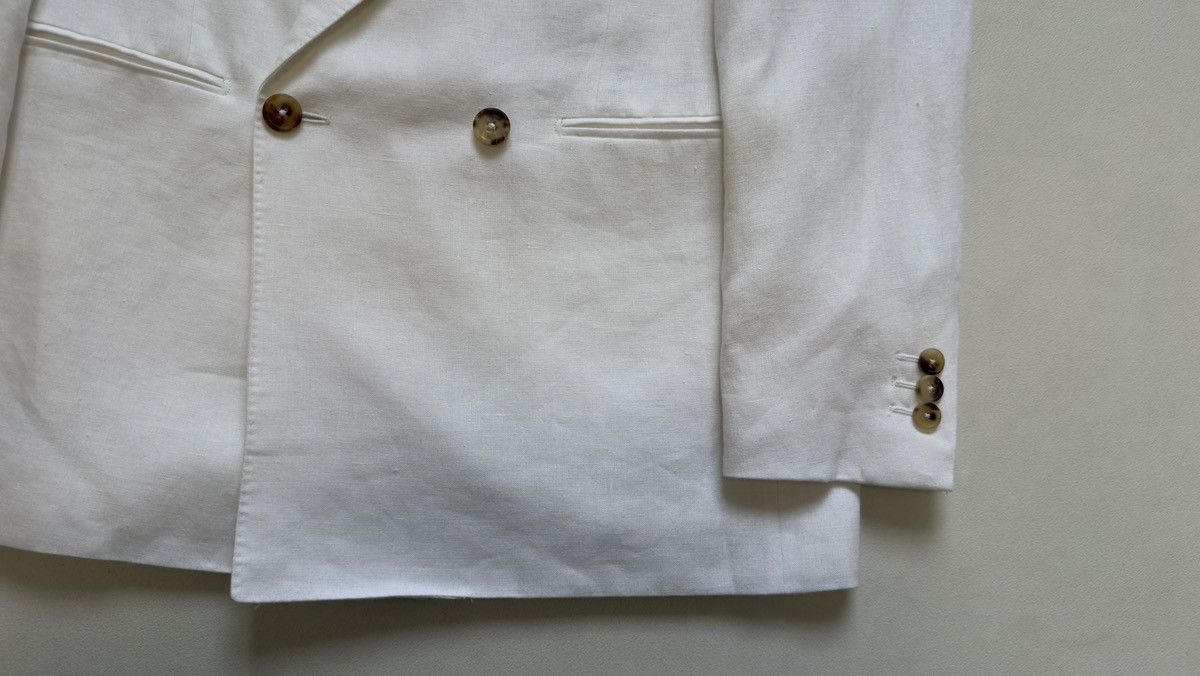 HUSBANDS White Linen Double Breasted Blazer Size 36R - 7 Thumbnail