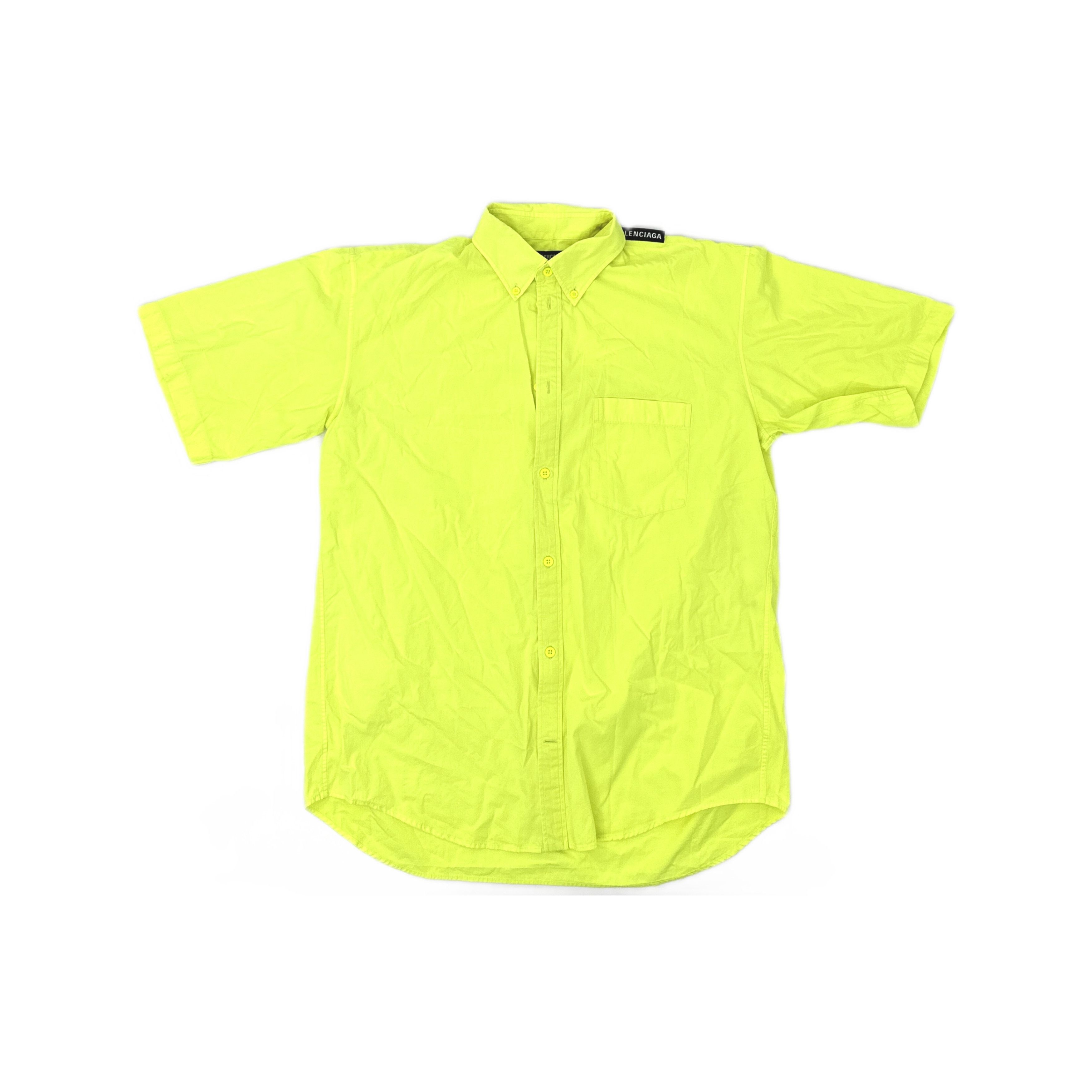 Balenciaga Balenciaga Neon Green Short Sleeve Shirt Size S Size US S / EU 44-46 / 1 - 1 Thumbnail