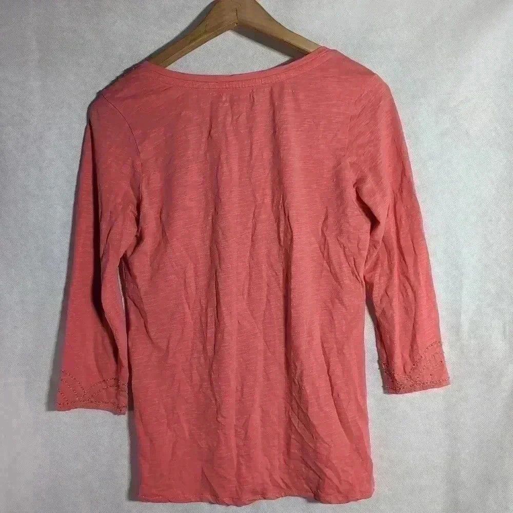 Lucky Brand Cool Peasant Top Pink 3/4 sleeve by Lucky Brand sz S Silve Size S / US 4 / IT 40 - 2 Thumbnail
