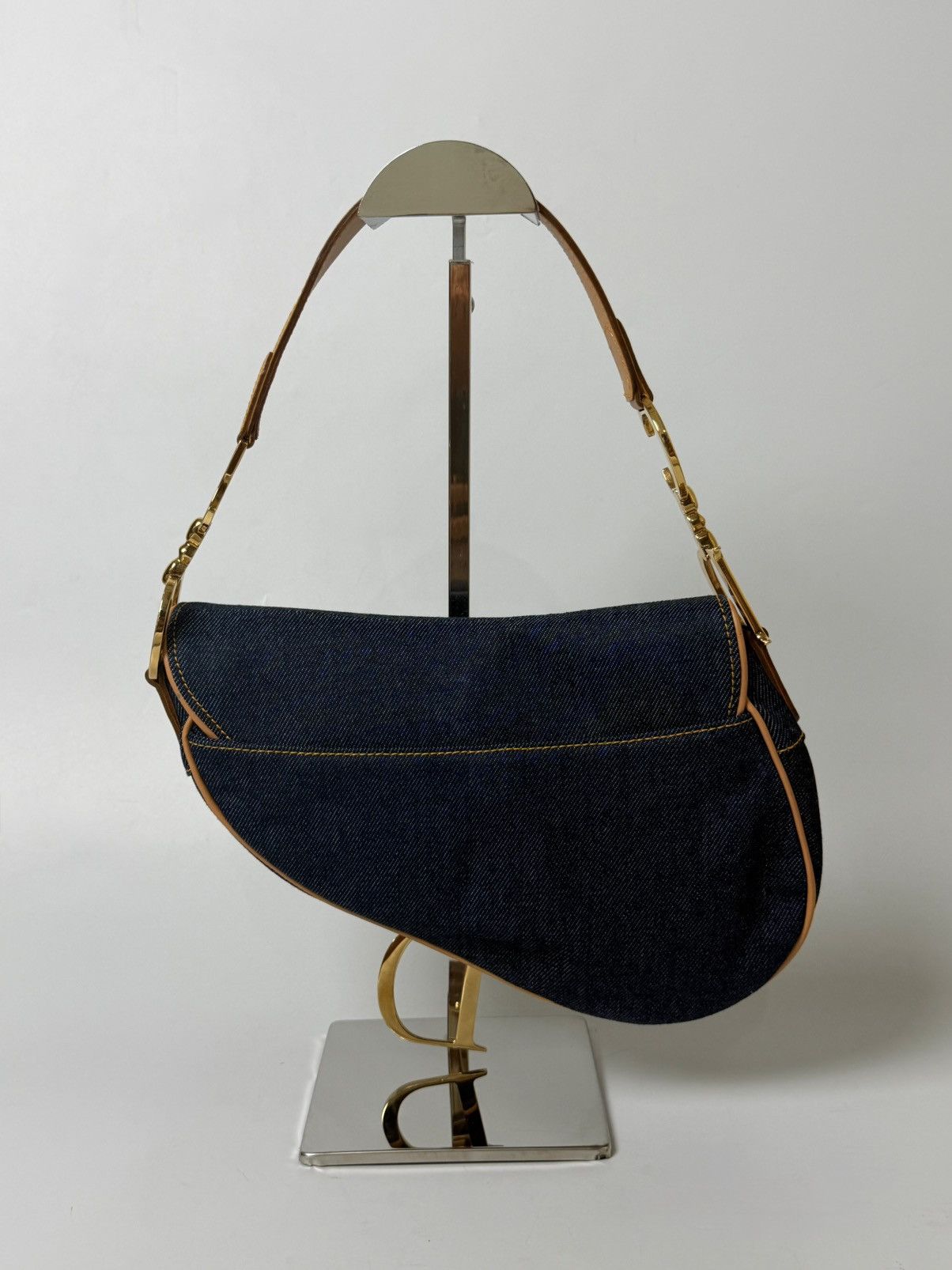 Dior 2000’s Christian Dior Saddle Blue Denim Rare Lining Size ONE SIZE - 2 Thumbnail