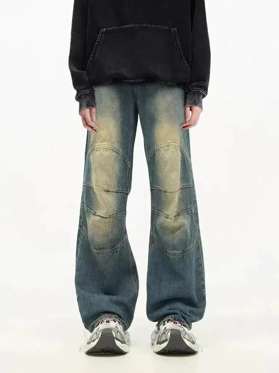 Japanese Brand Vintage washed and frayed street hip hop Y2K jeans Size US 32 / EU 48 - 2 Thumbnail