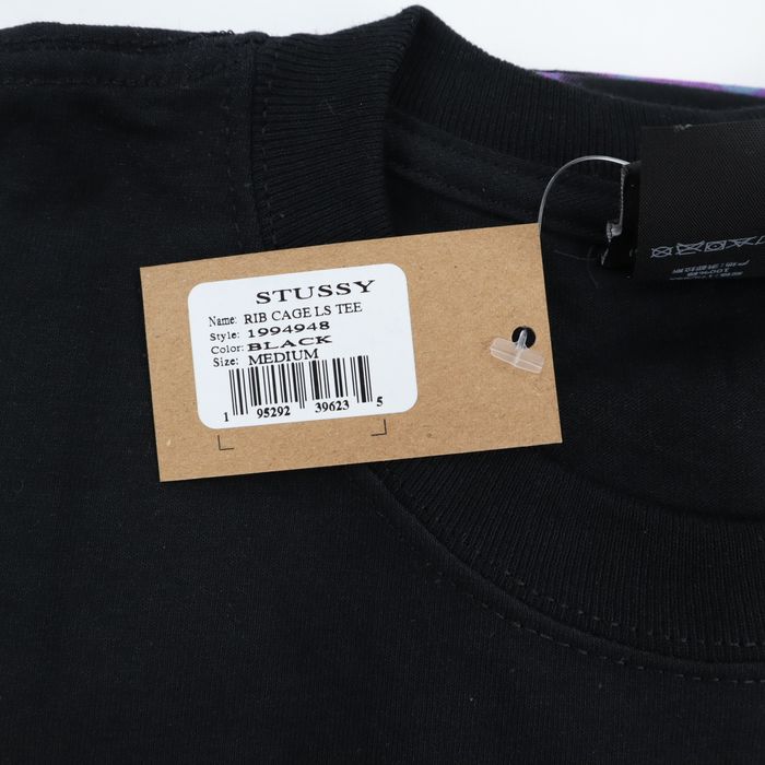 Stussy Stussy RIB CAGE 3M Long Sleeve Tee T-Shirt Black - M - NWT