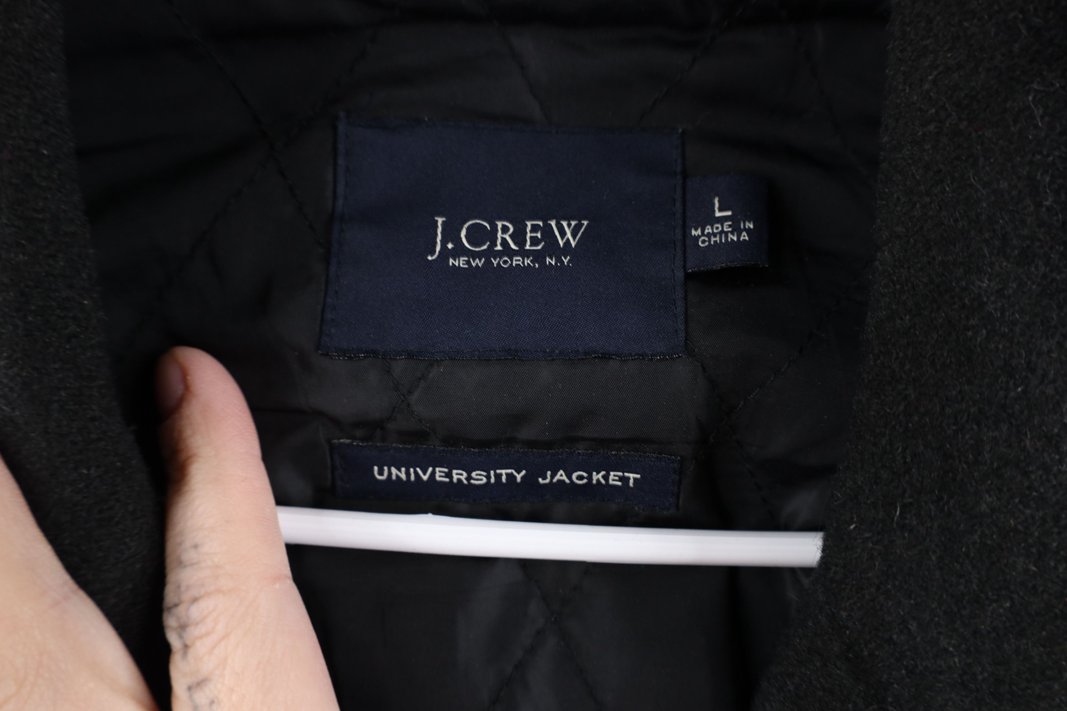 J.Crew J Crew Quilt Lined Wool University Jacket Coat Black Size US L / EU 52-54 / 3 - 9 Thumbnail