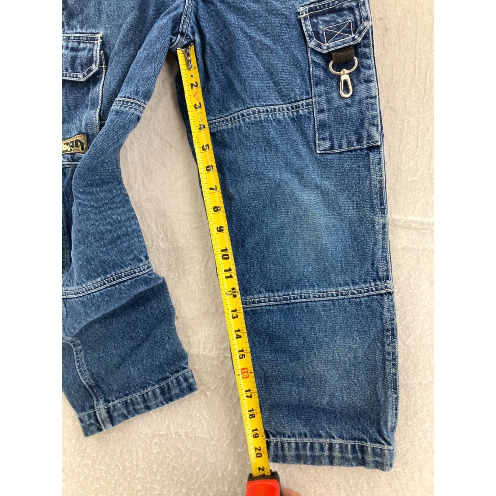 Vintage Womens Urban Jeans 10 Cargo Pockets Double Knee 24X21 Extra Large XL Size 32" / US 10 / IT 46 - 3 Thumbnail