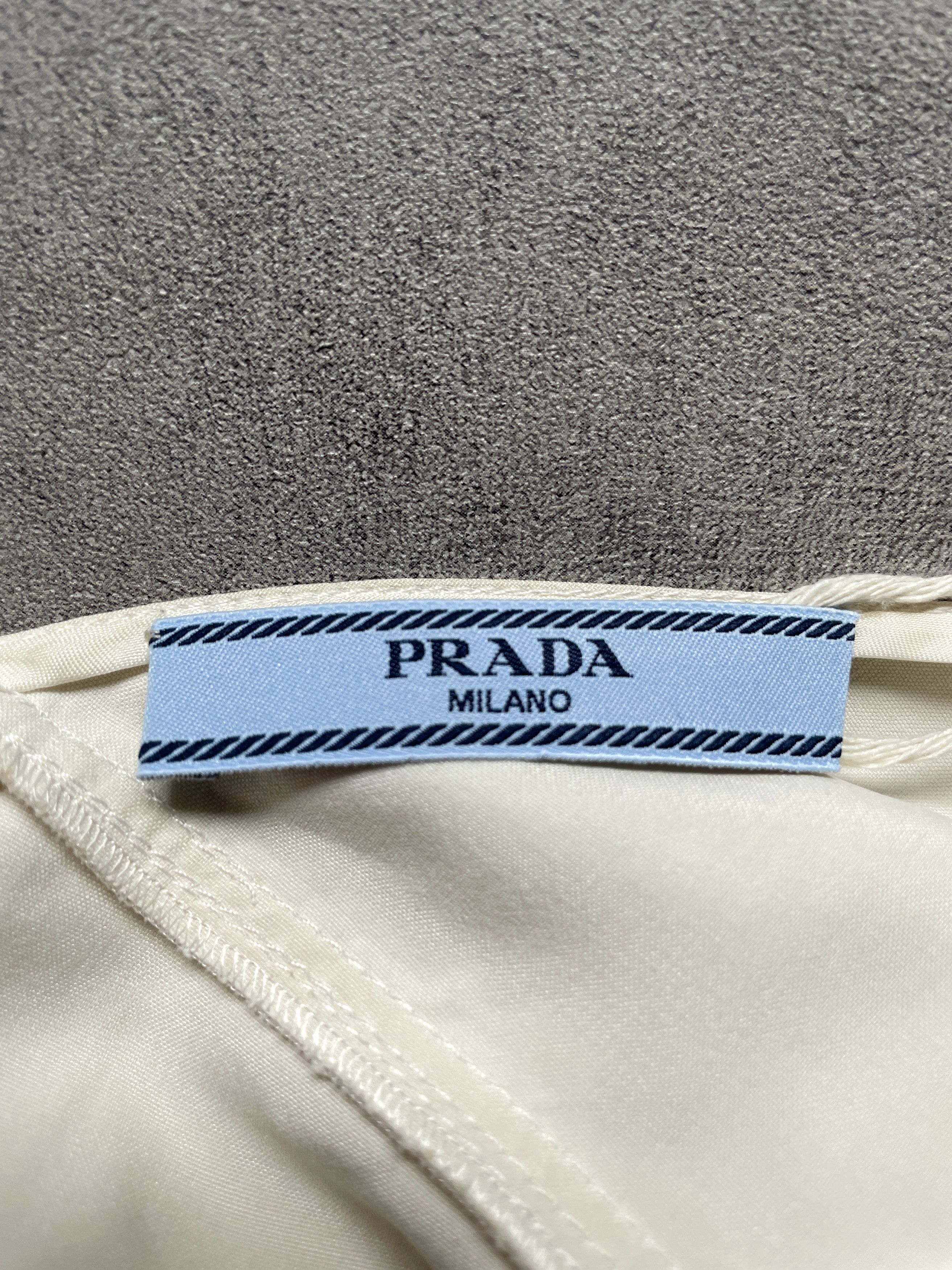 Prada Prada SS 2011 off white cream silk midi dress Size M / US 6-8 / IT 42-44 - 14 Thumbnail