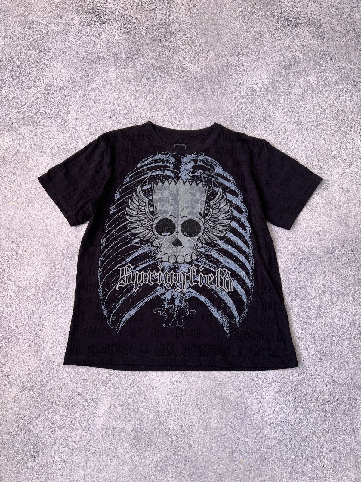 The Simpsons × Vintage Vintage The Simpsons Bart Skull Monogram Tee Size US M / EU 48-50 / 2 - 1 Thumbnail