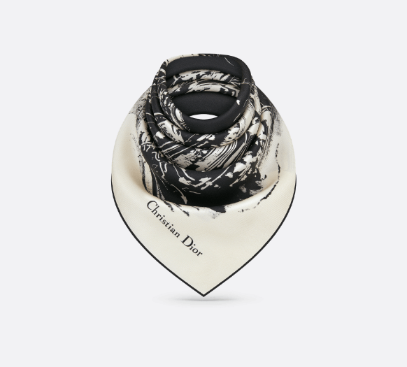 Dior o1w1db10625 Size : OS / Square Scarf in Black/Beige Size ONE SIZE - 3 Thumbnail