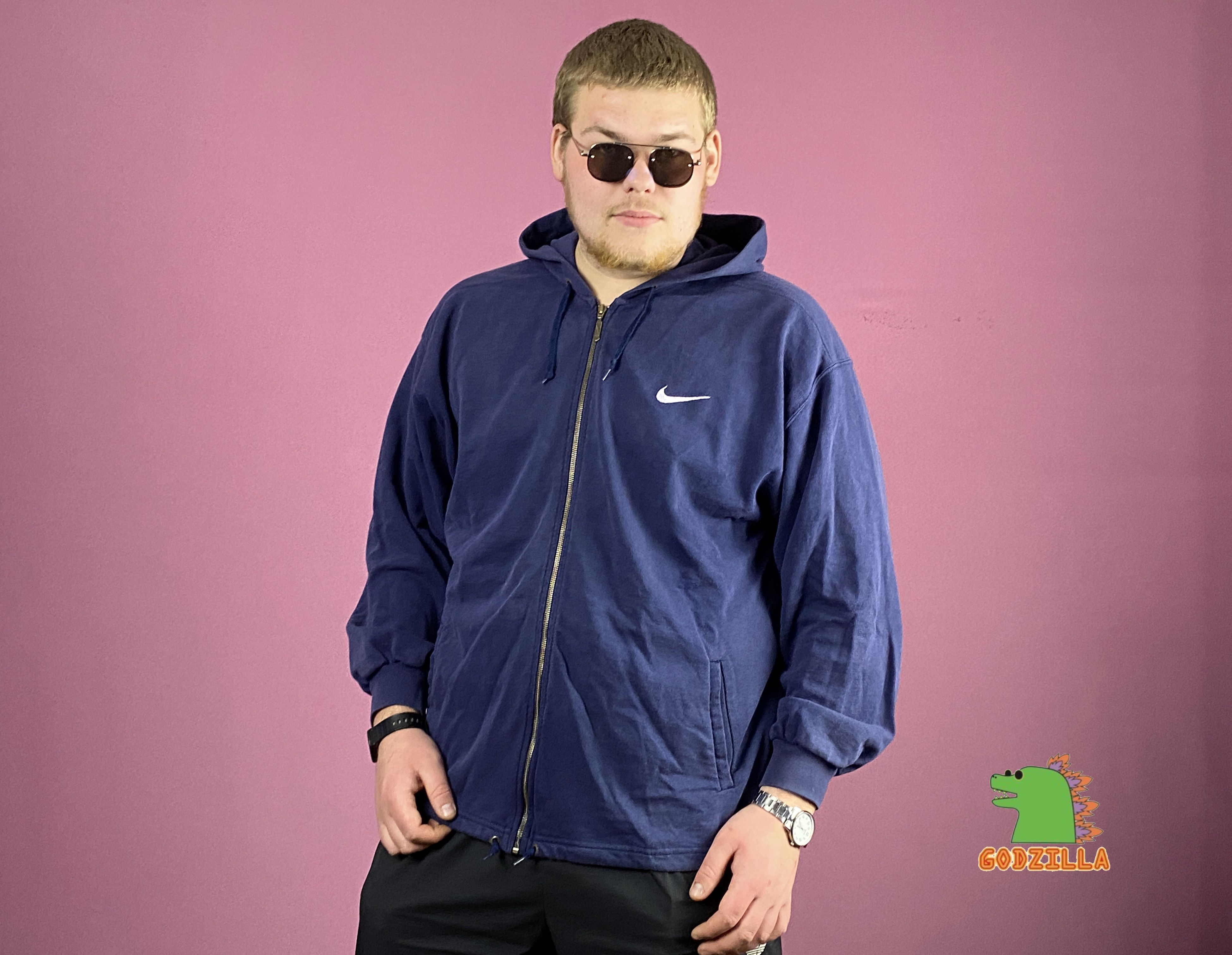 Nike × Vintage 90s Nike Vintage Men's Zip Hoodie - XL Size US XL / EU 56 / 4 - 4 Thumbnail