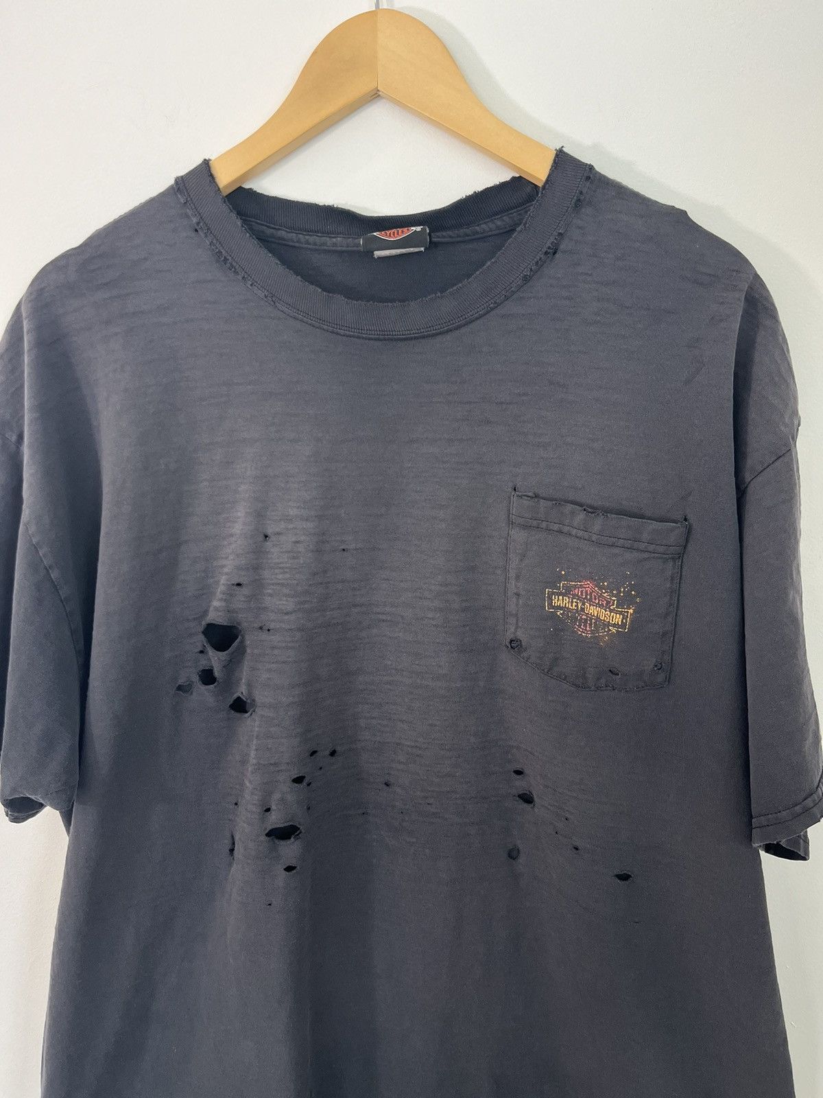 Harley Davidson Vintage Thrashed Harley Davidson Sun Faded Pocket Tee Size US XXL / EU 58 / 5 - 3 Thumbnail