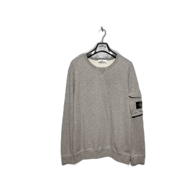 Stone Island Stone Island Gray Crewneck Sweatshirt with Pocket Size US L / EU 52-54 / 3 - 1 Thumbnail