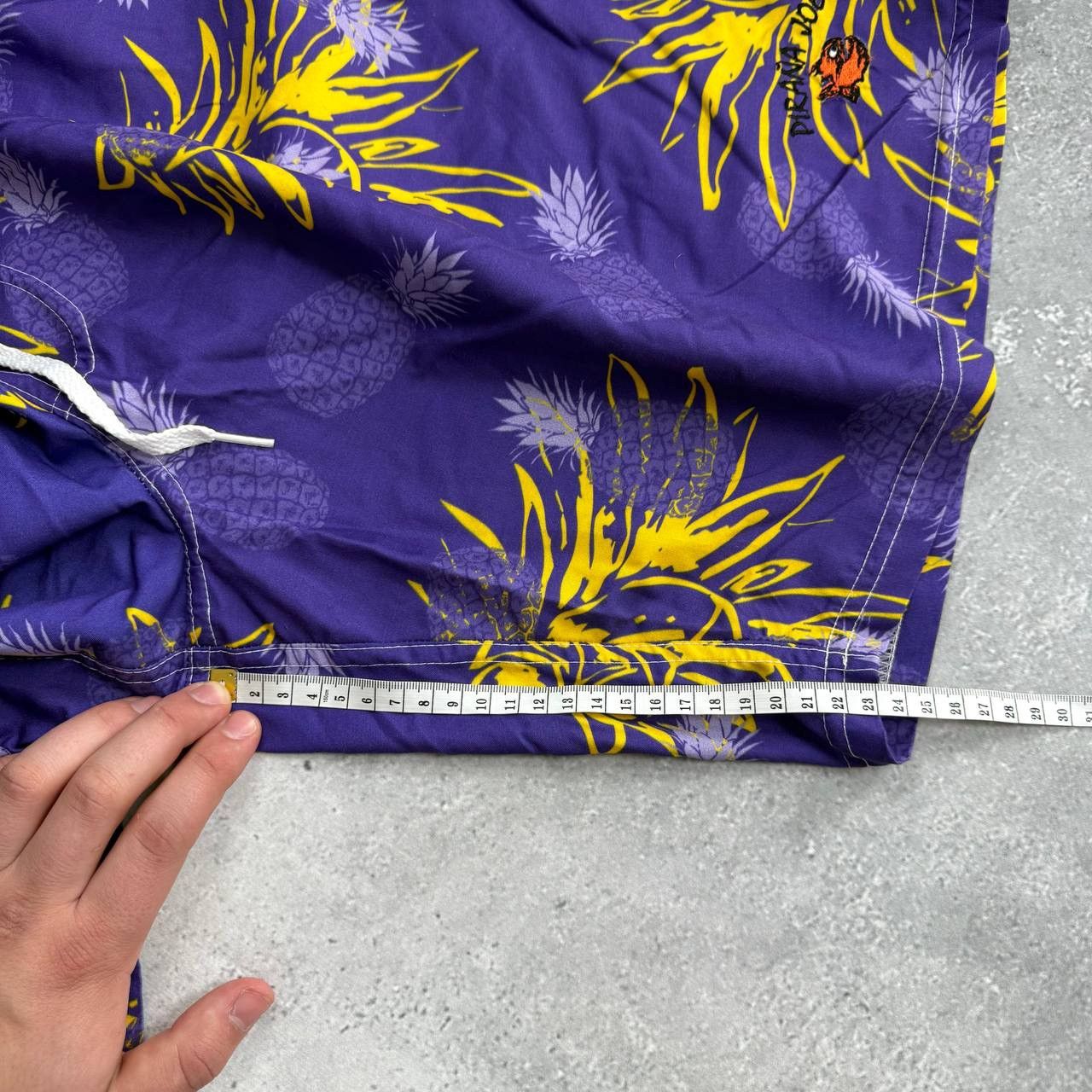 Vintage Vintage Piranha Joe Pineapple Print Swim Beach Shorts Purple Size US 31 - 19 Thumbnail