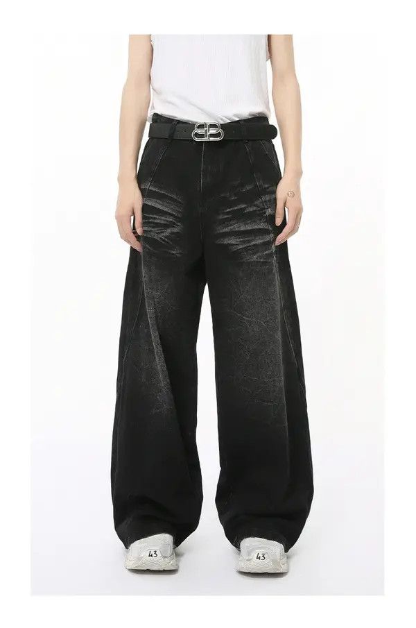 Japanese Brand Aika American street retro trend washed wide-leg jeans Size US 32 / EU 48 - 7 Thumbnail