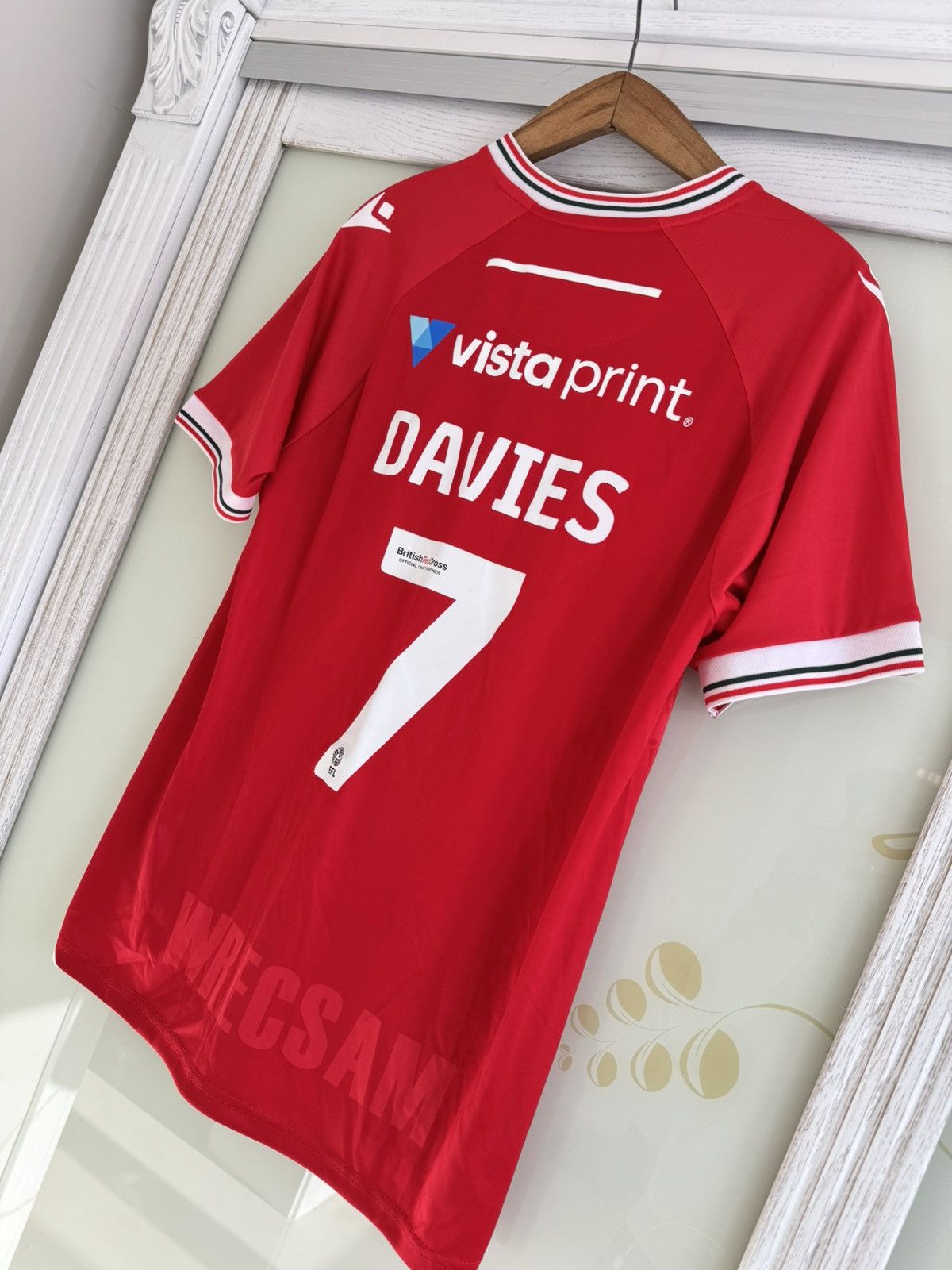Macron Davies #7 Wrexham 2023-2024 Home Soccer Jersey Football Kit Size US L / EU 52-54 / 3 - 3 Thumbnail