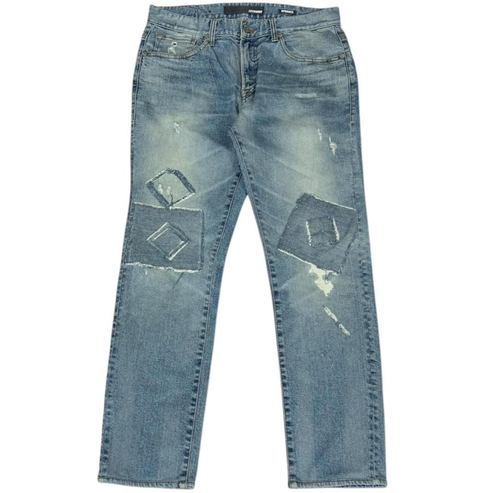 True Religion Buckaroo blue denim jeans with unique patches design Size US 33 - 1 Thumbnail