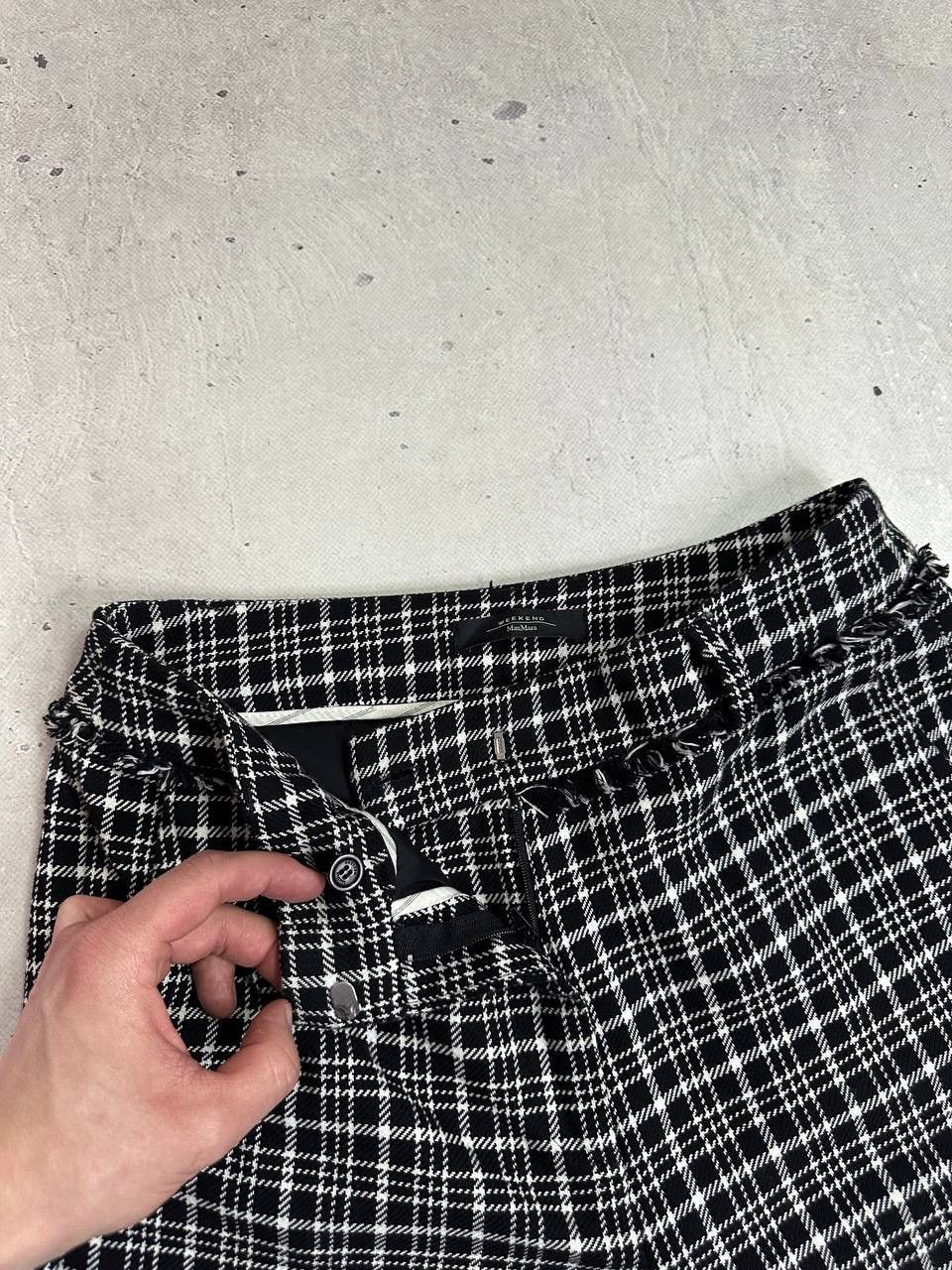 Weekend Max Mara Max Mara Weekend Check Pants Frayed Hem Cropped Trousers E38 Size 28" / US 6 / IT 42 - 6 Thumbnail