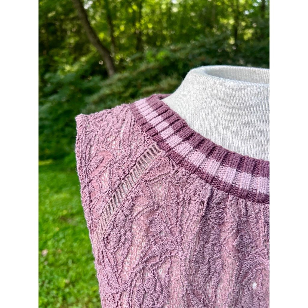 Free People Free People Maisie Tank Blush M Crochet Keyhole Lace Peplum Size M / US 6-8 / IT 42-44 - 3 Thumbnail