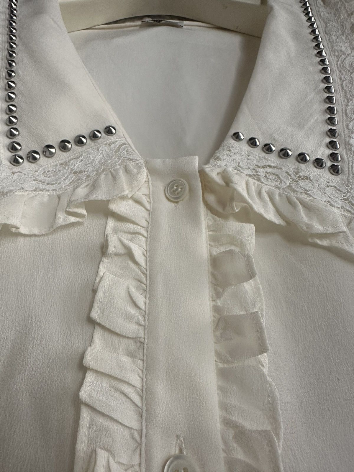 Miu Miu Miu Miu 2021 Studded Silk Blouse Size M / US 6-8 / IT 42-44 - 7 Thumbnail