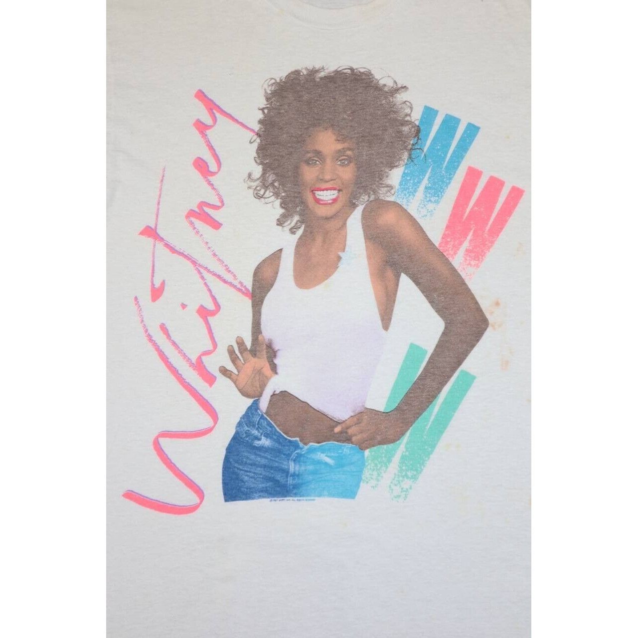 Vintage Vintage 1987 Whitney Houston T Shirt Single Stitch White L Size US L / EU 52-54 / 3 - 3 Thumbnail