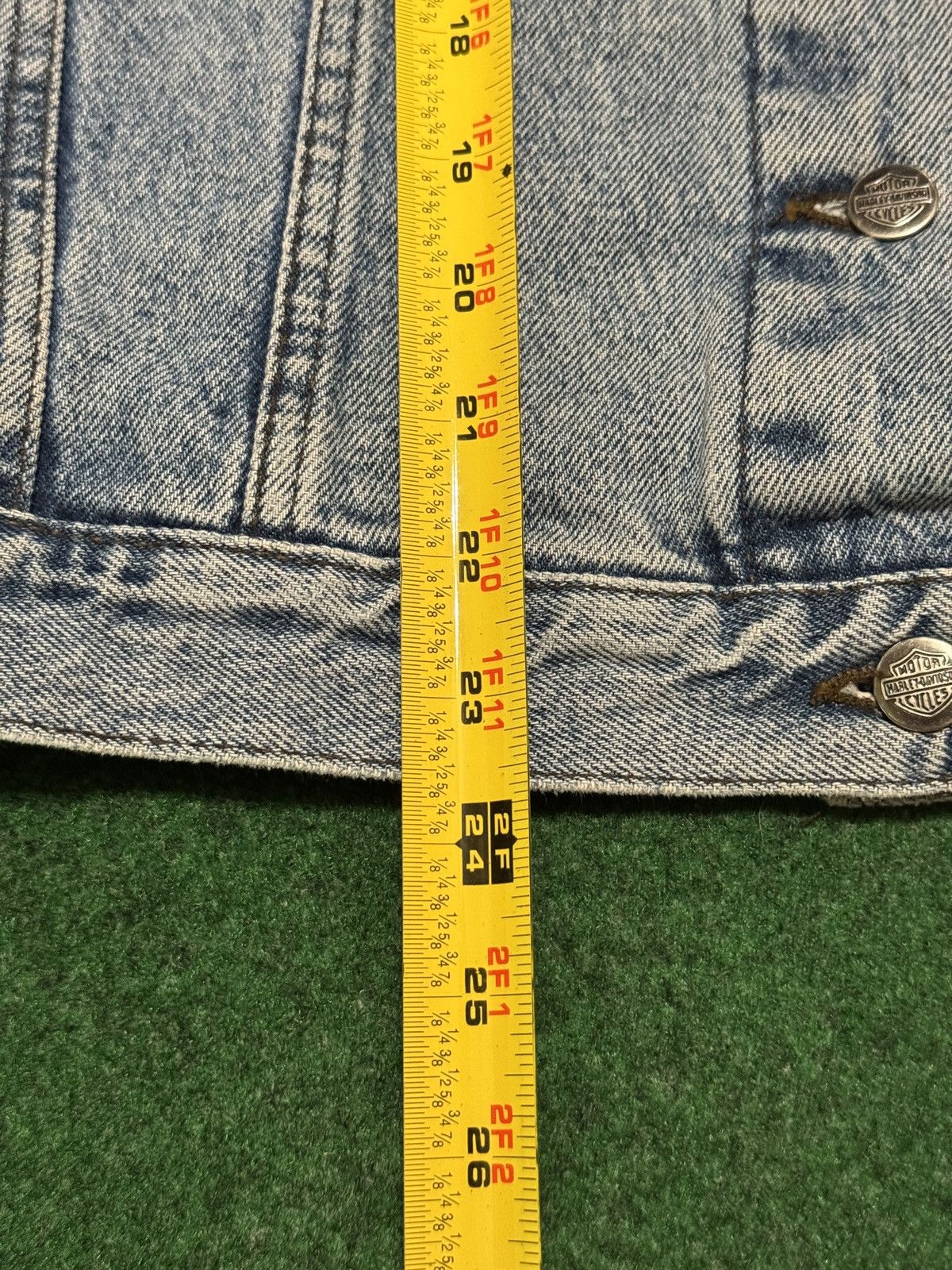 Harley Davidson × Vintage Vintage 90s Harley Davidson XL Grunge Biker Denim Jacket Size XL / US 12-14 / IT 48-50 - 6 Thumbnail